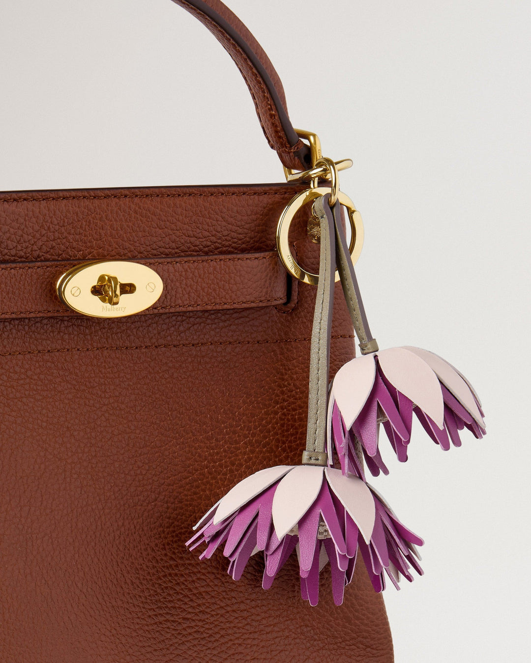 Flower Keyring Dahlia Blossom Pink & Orchid Bloom Mixed Material - 2