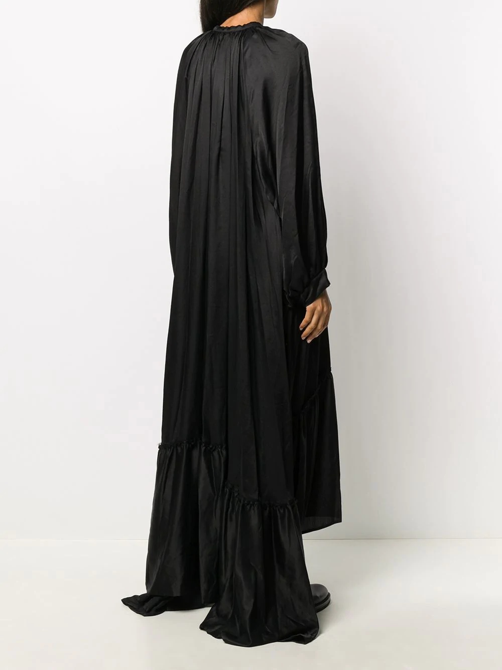 draped satin maxi dress - 4