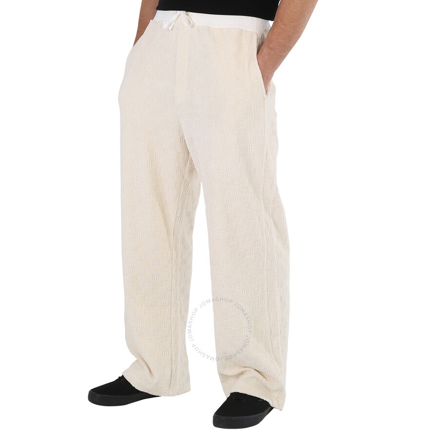 Ambush Asparagus White Cotton Blend Monogram Sweatpants - 5