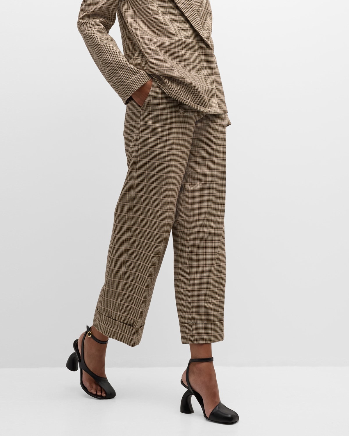 Pakora Houndstooth Wide Leg Pants - 5