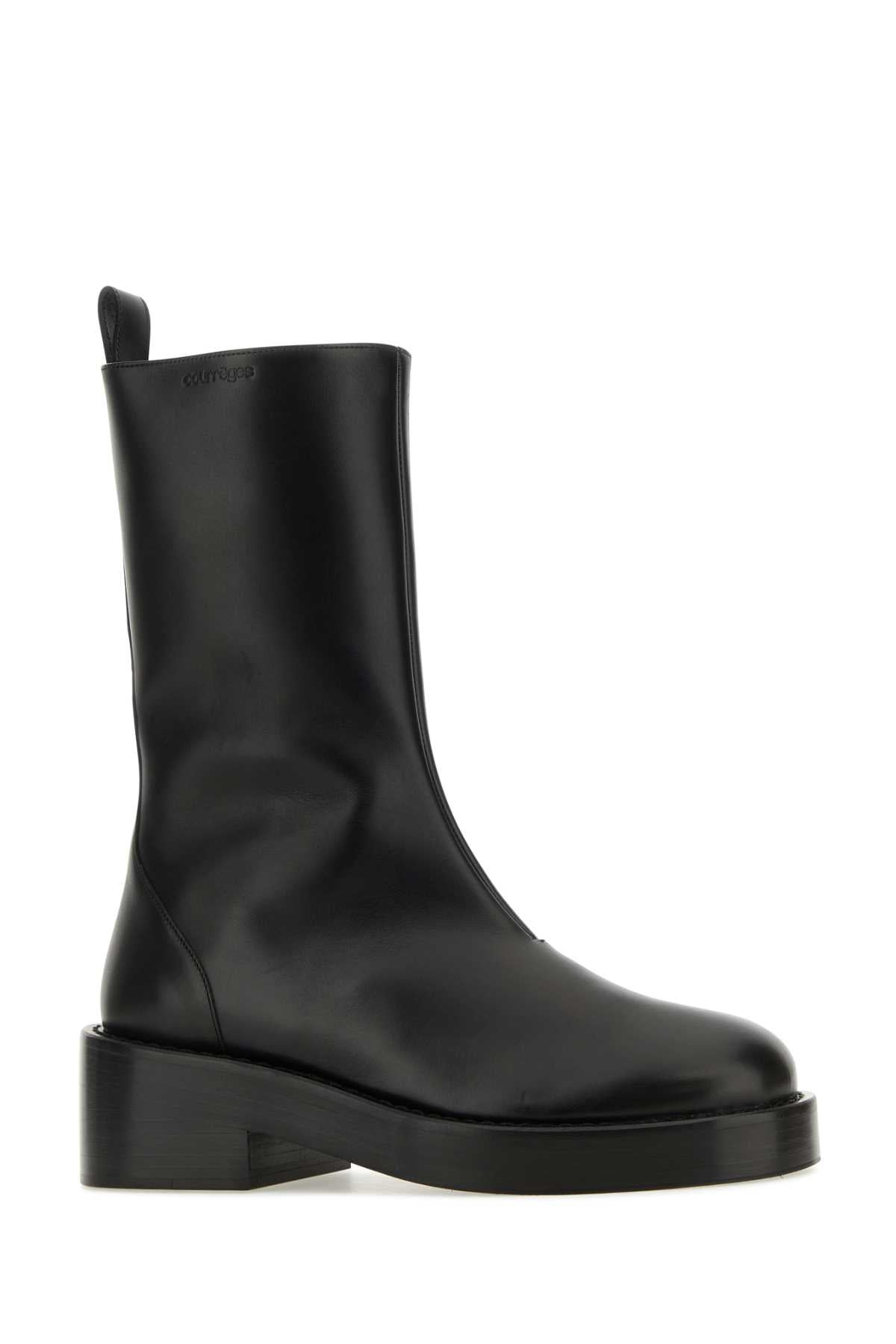 Courreges Women Black Leather Ankle Boots - 2