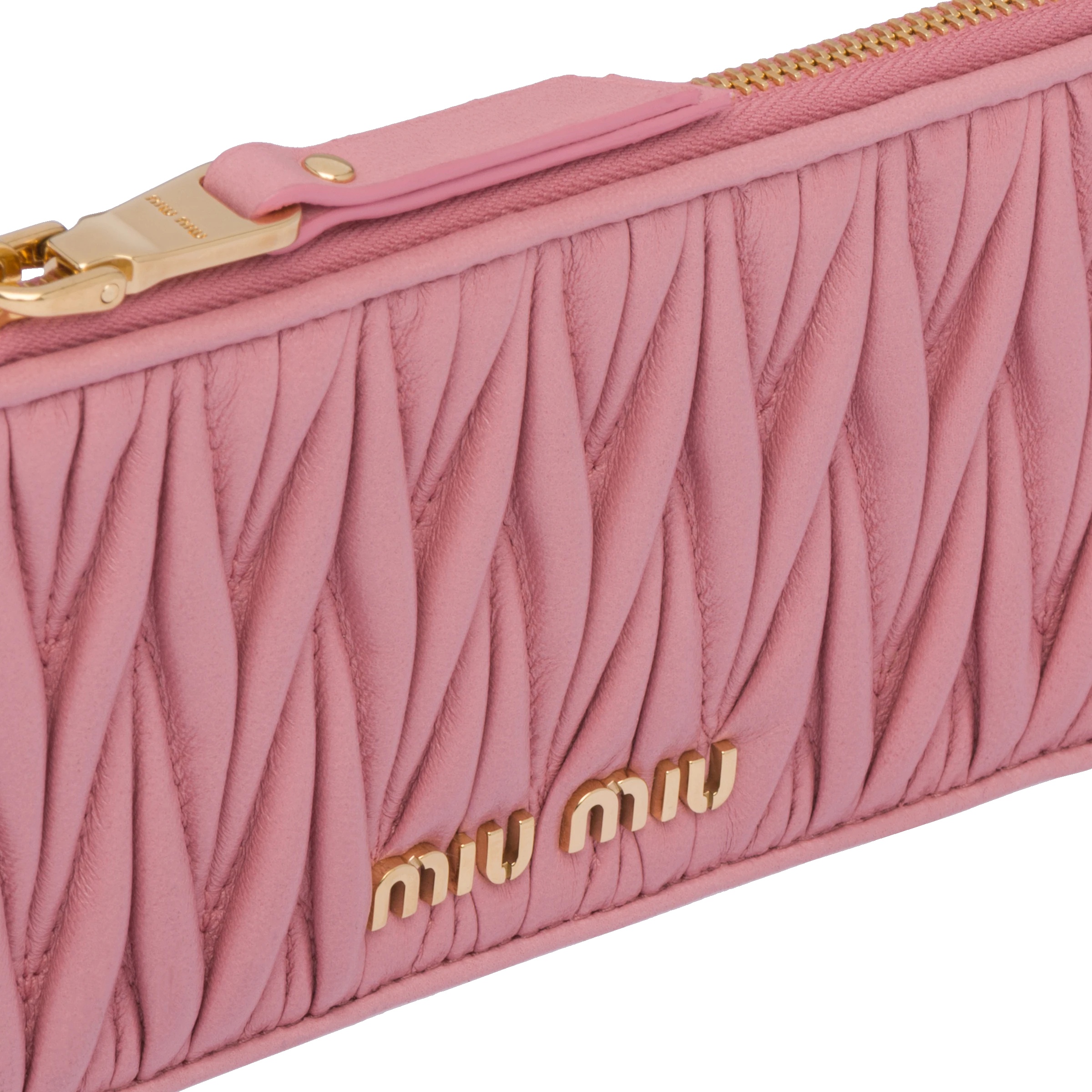 Matelassé nappa leather zipper wallet - 2