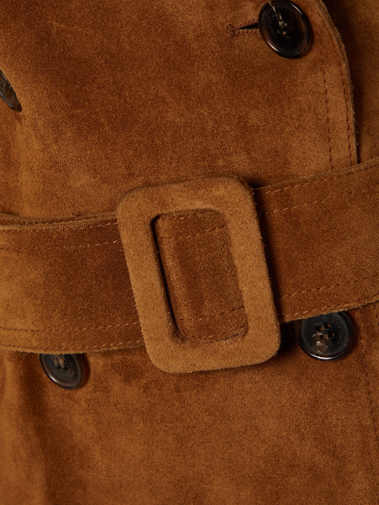Suede trench coat Brown - 5