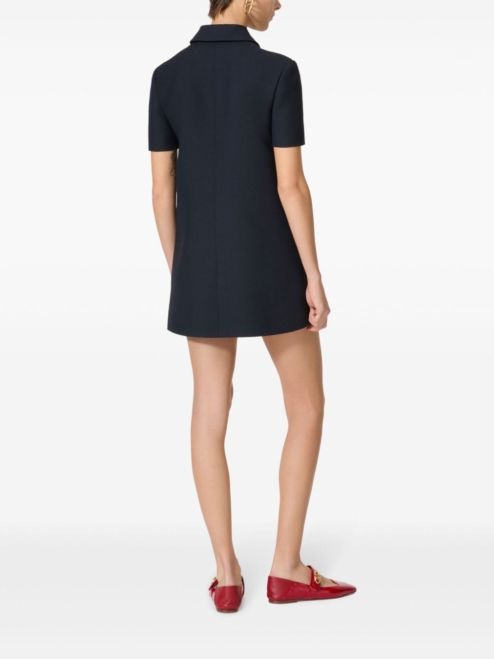 short-sleeve polo-collar minidress - 4