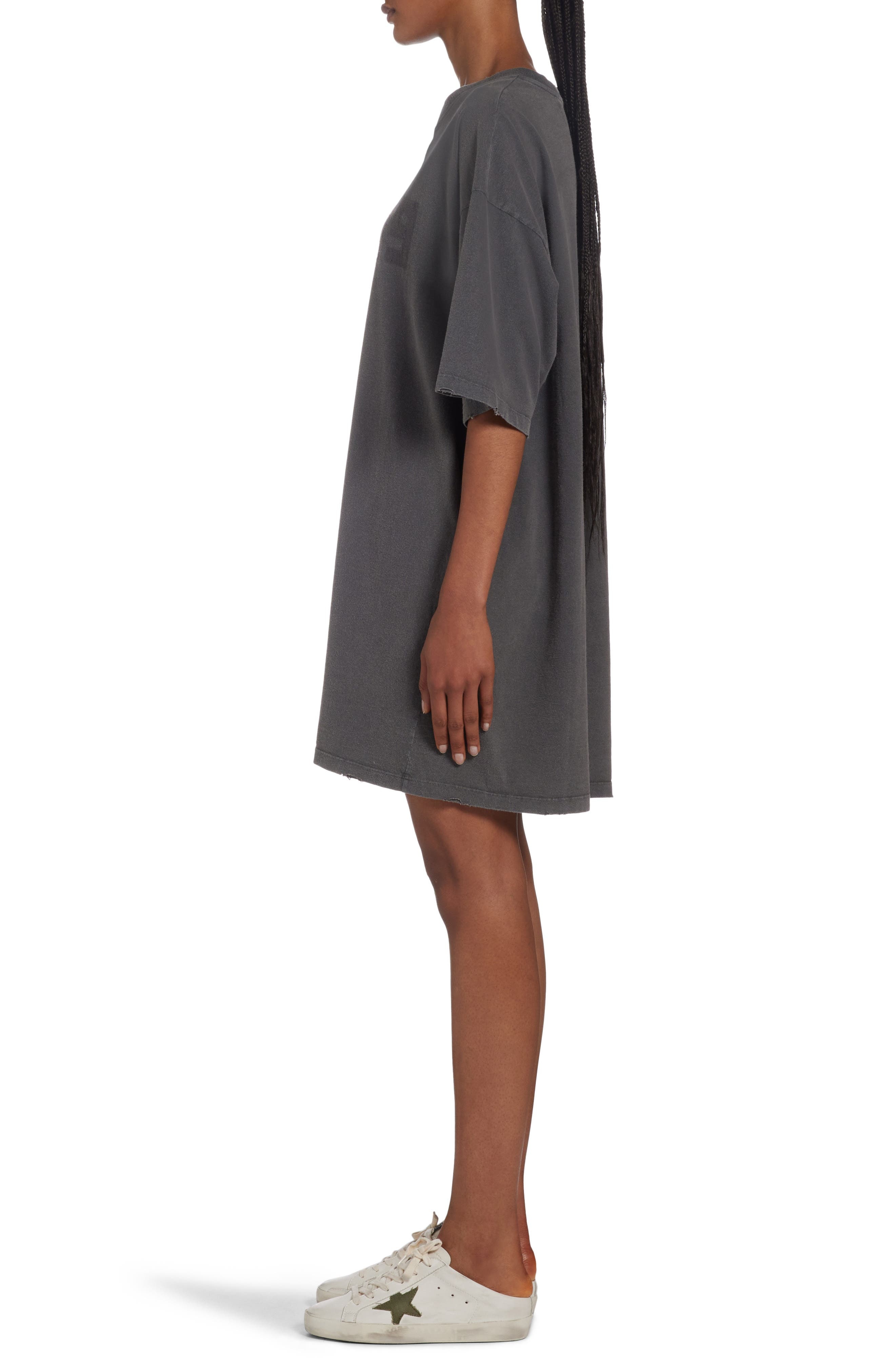 Distressed Logo Graphic T-Shirt Dress - 3
