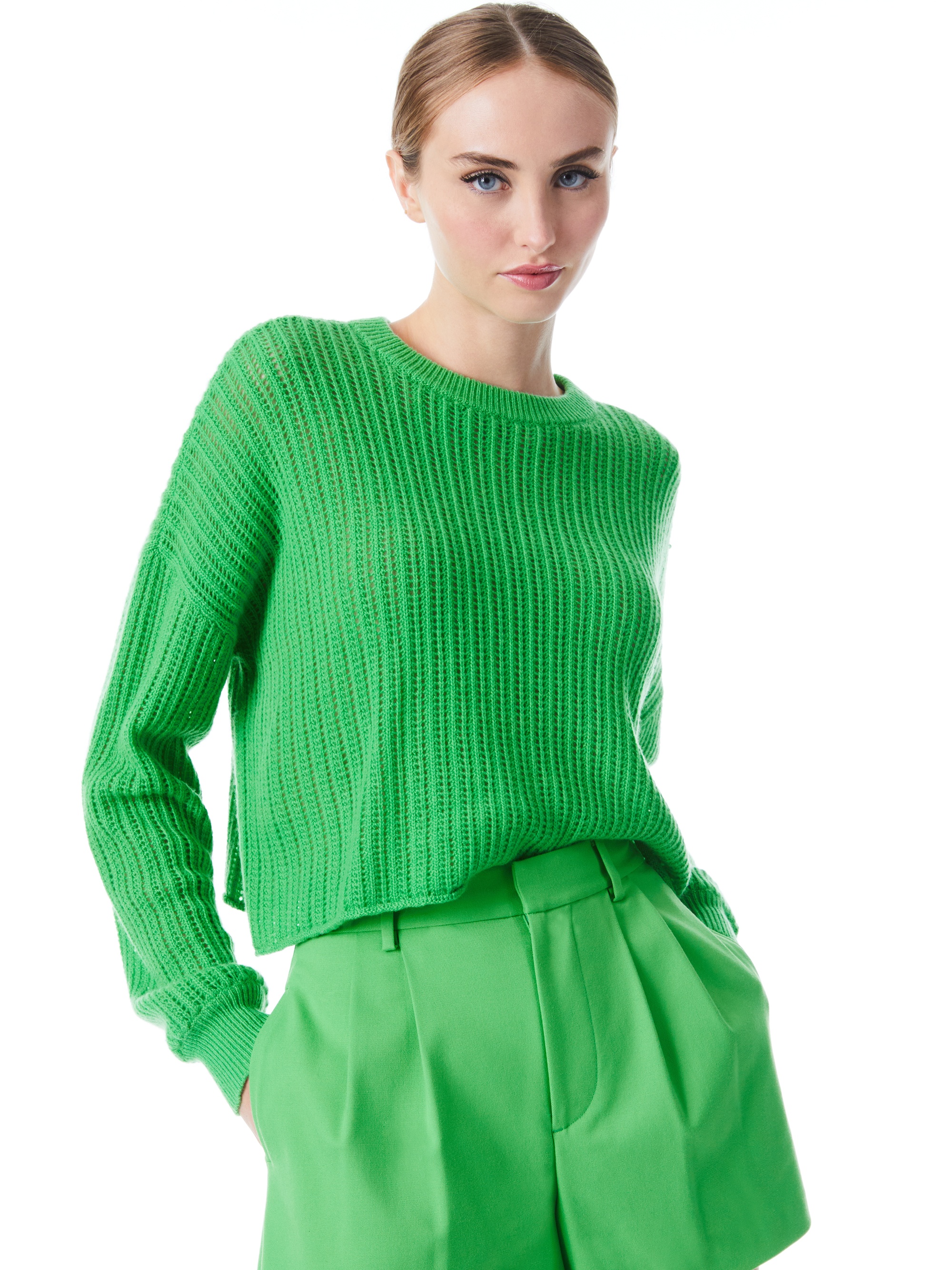 ANSLEY BLOUSON SLEEVE CROPPED PULLOVER - 2