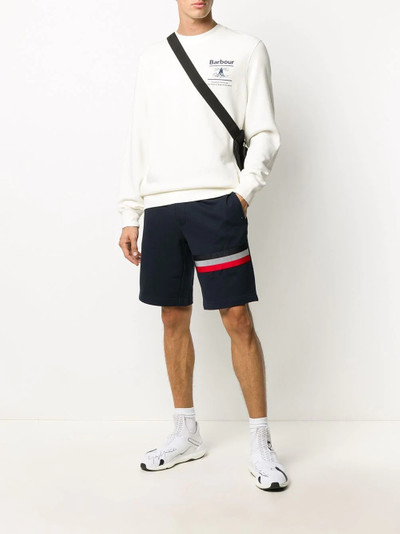 Moncler stripe-trim track shorts outlook