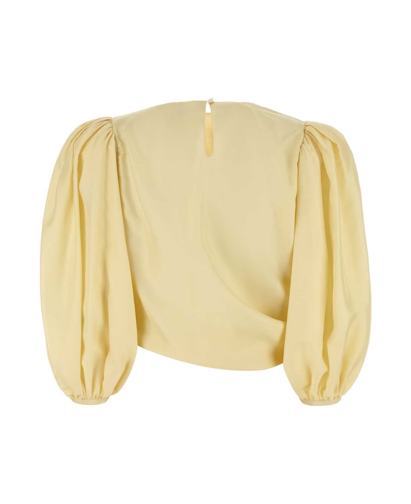 Pastel Yellow Satin Blouse - 2