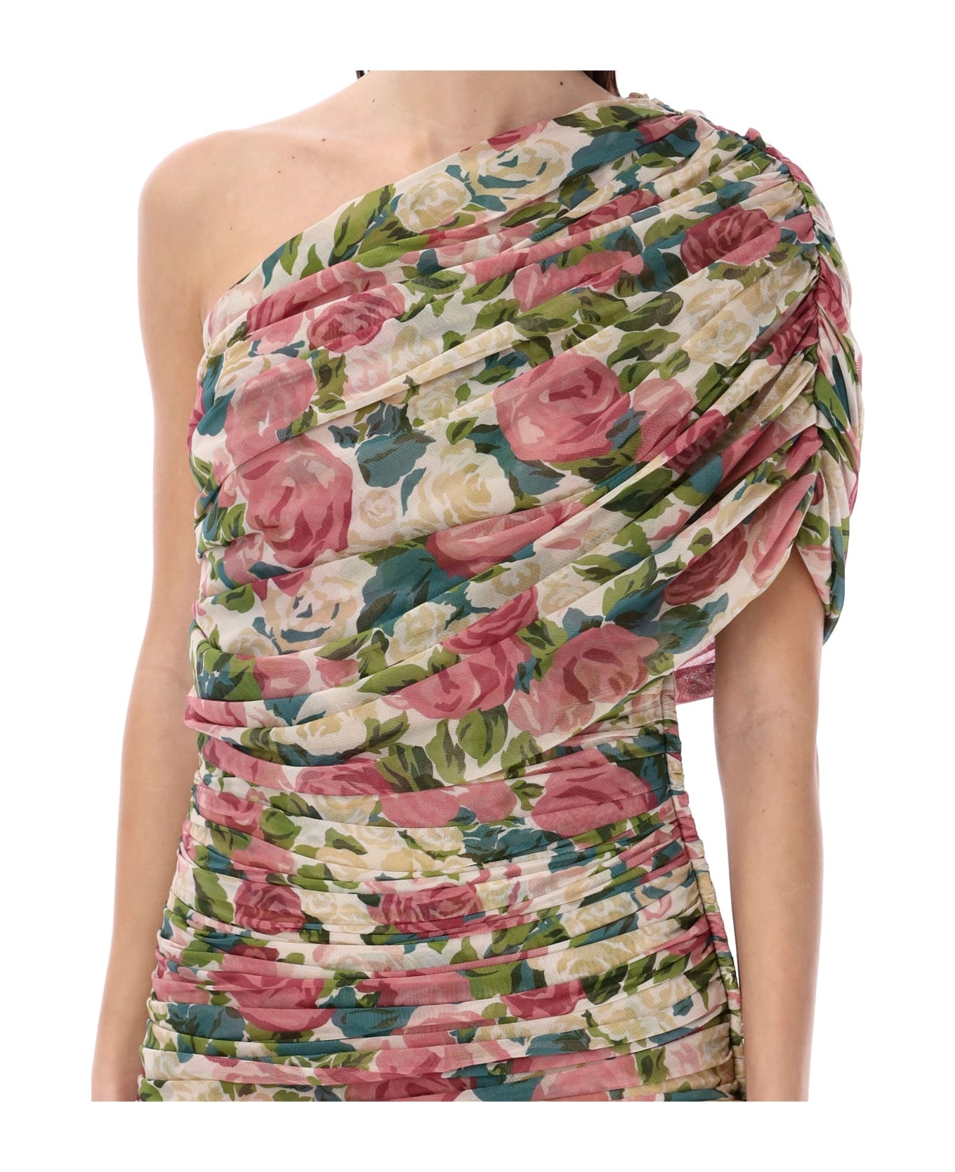 One Shoulder Draped Dress - 3
