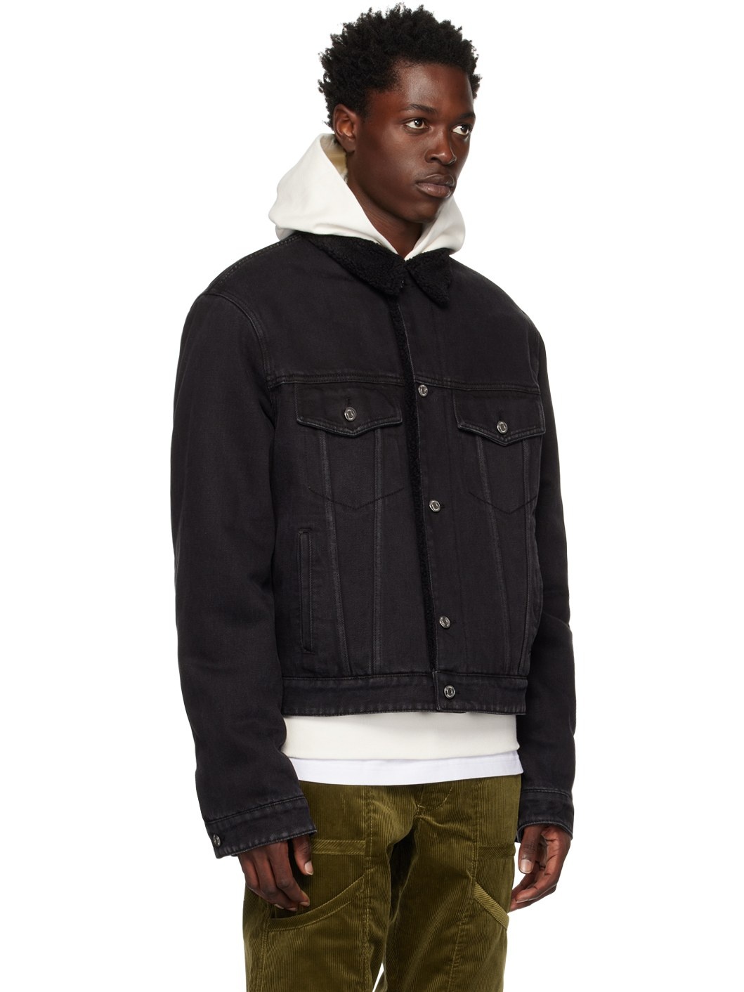 Black Regular Fit Denim Jacket - 2
