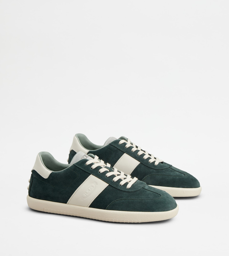 TOD'S TABS SNEAKERS IN SUEDE - GREEN, WHITE, LIGHT BLUE 3