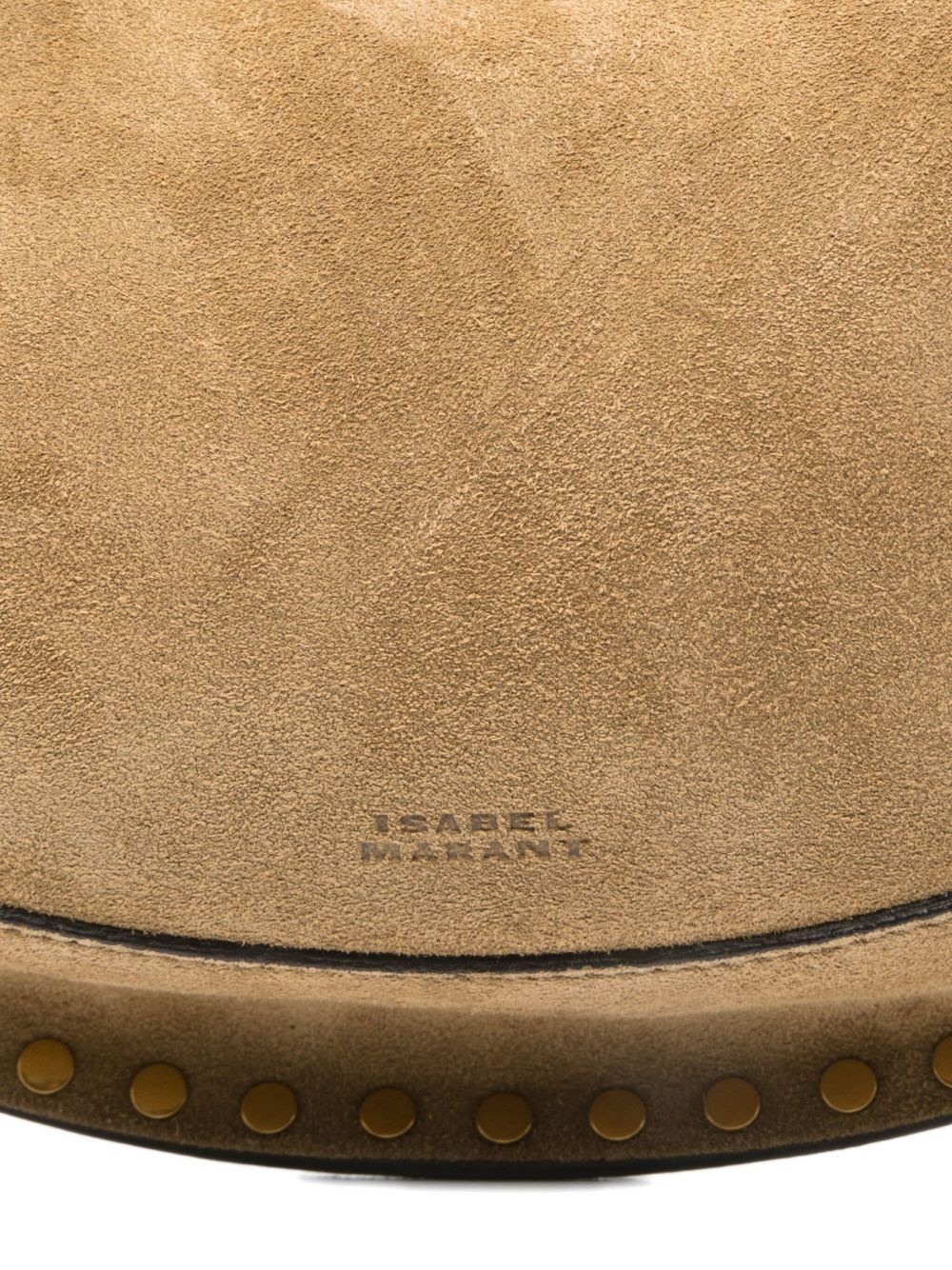 Oskan curved suede studded shoulder bag - 4