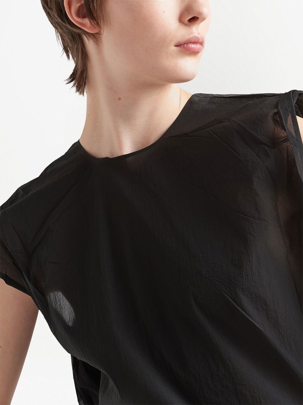 drape-detail midi dress - 4