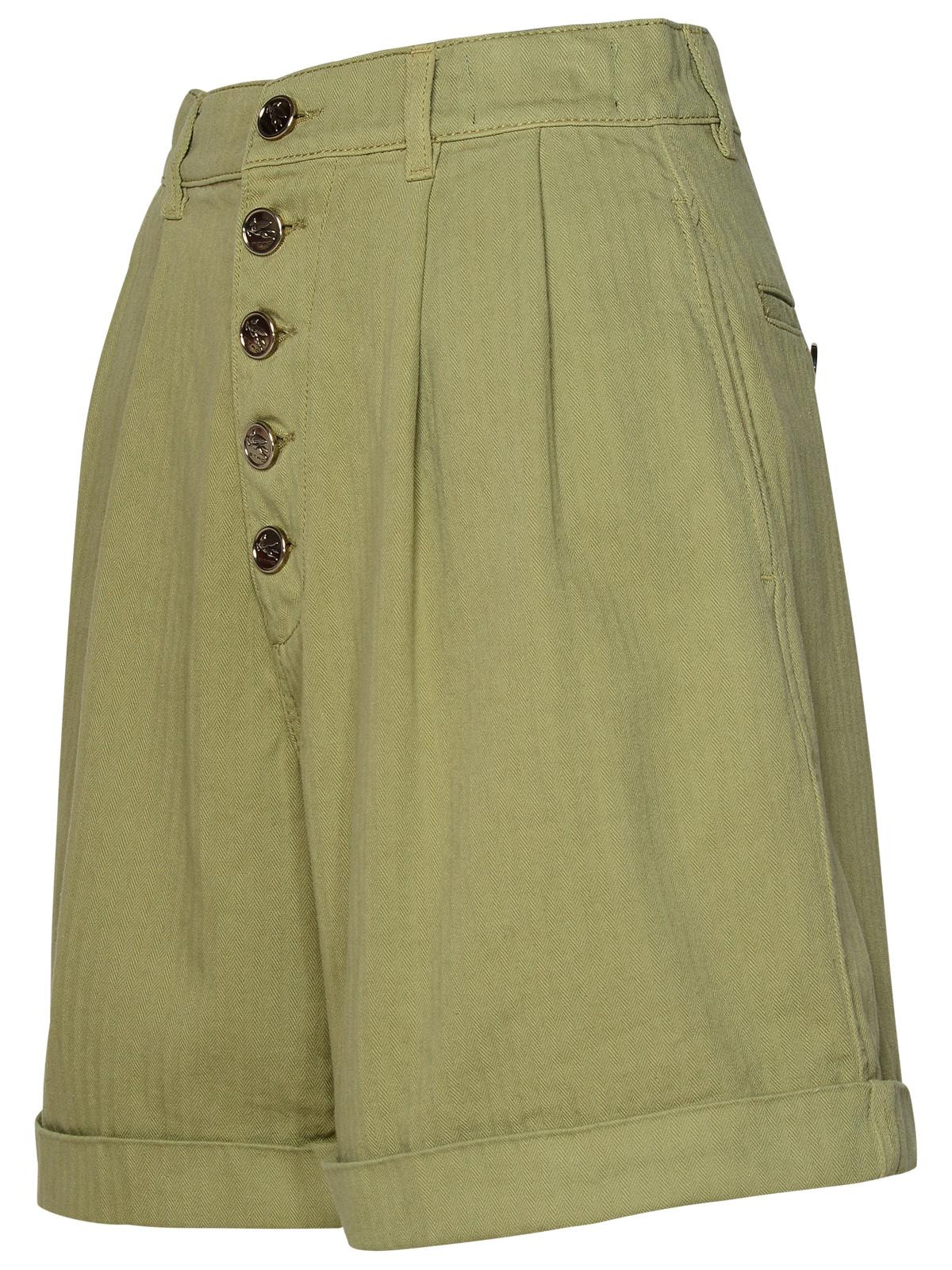 Etro Green Cotton Shorts Women - 2