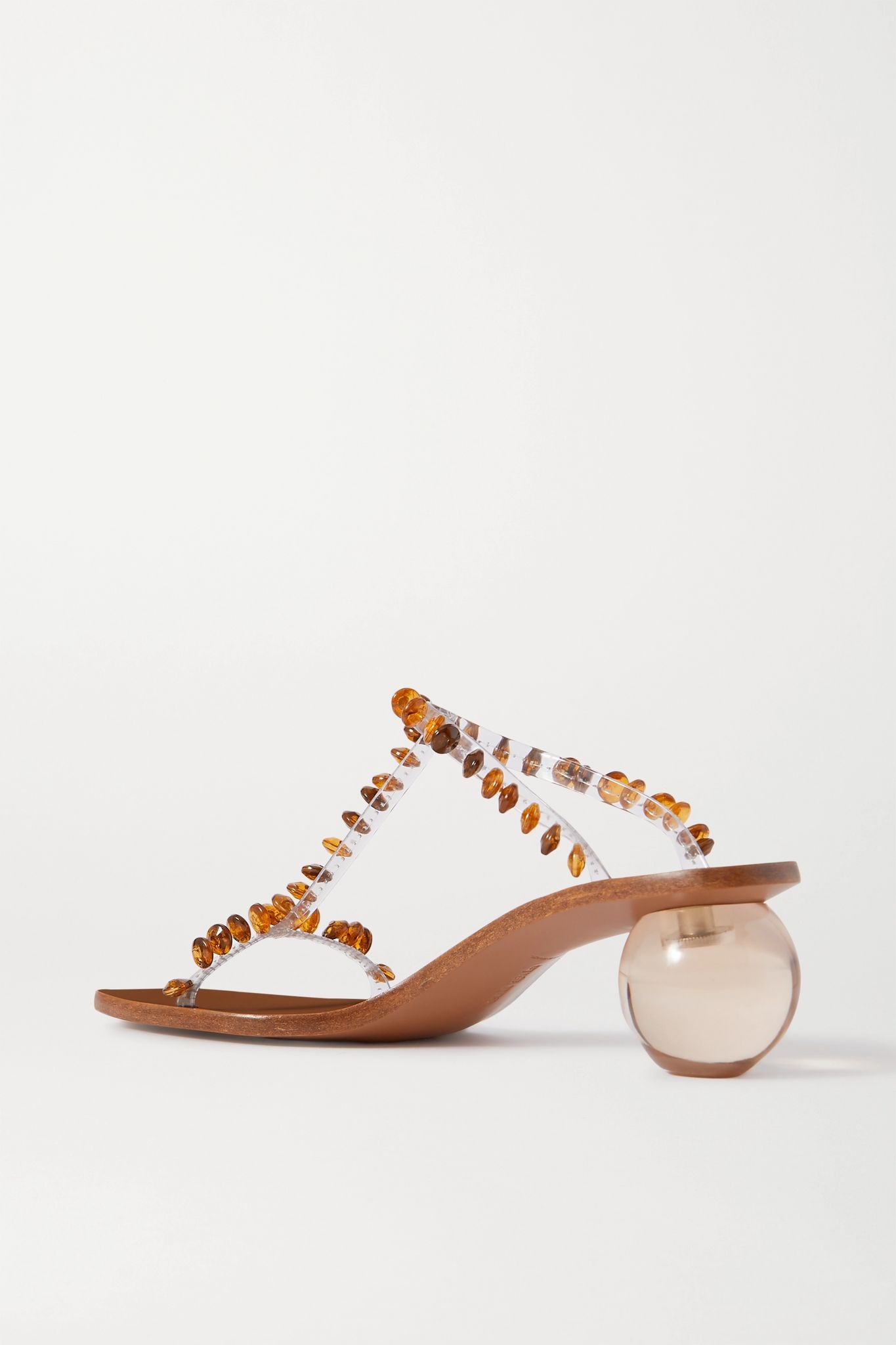 Clio bead-embellished PVC mules - 4