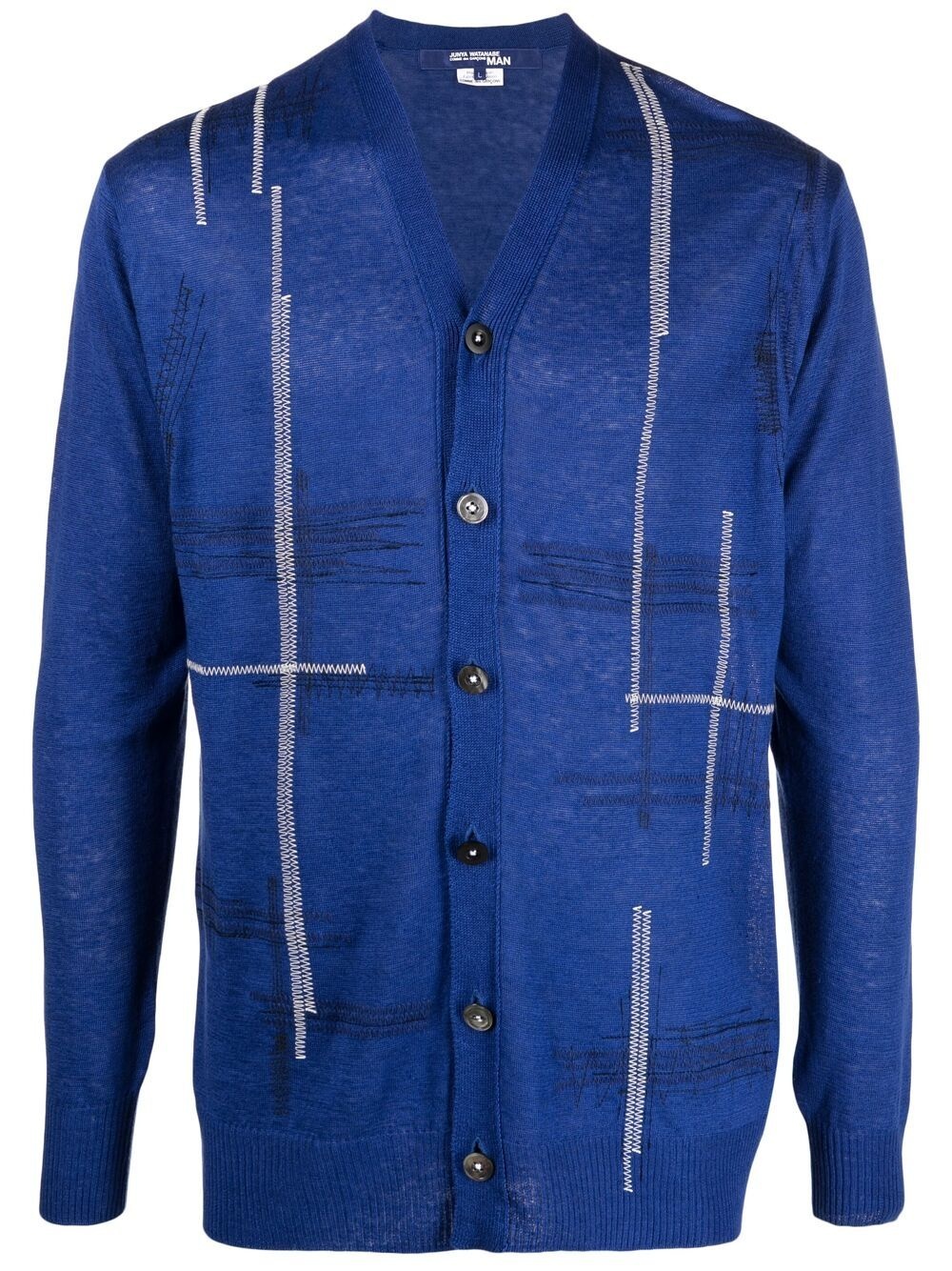 Cardigan com pesponto contrastante - 1