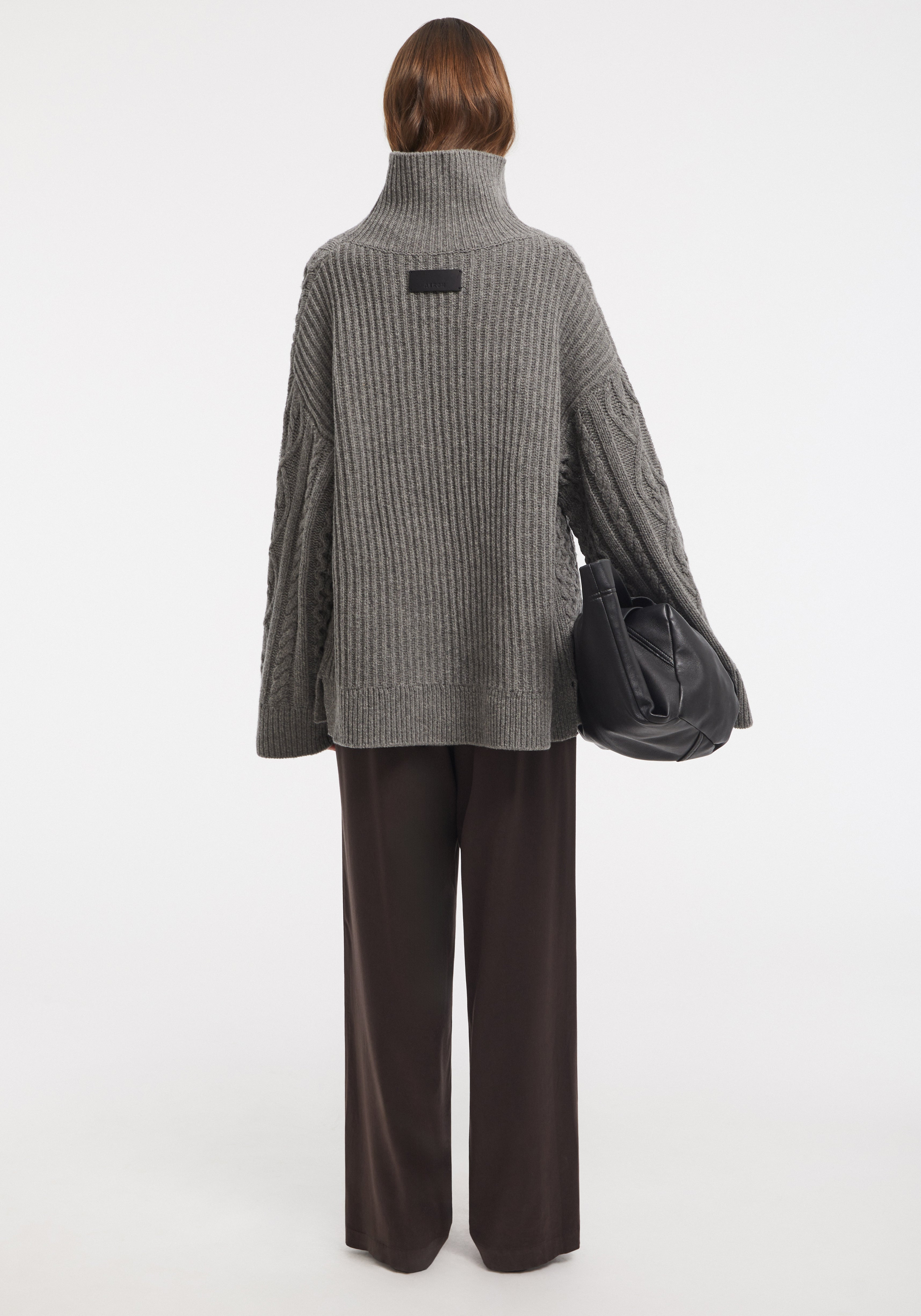 MARSHALL
Cable-knit merino funnel-neck jumper - 6