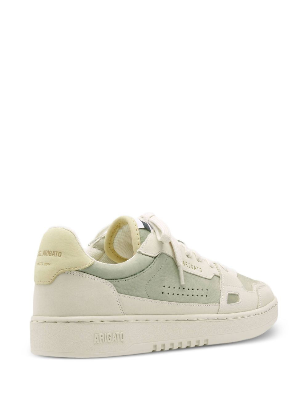 perforated panelled leather low-top sneakers - 4