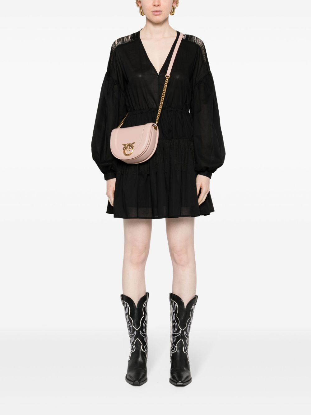 fringed flared mini dress - 2