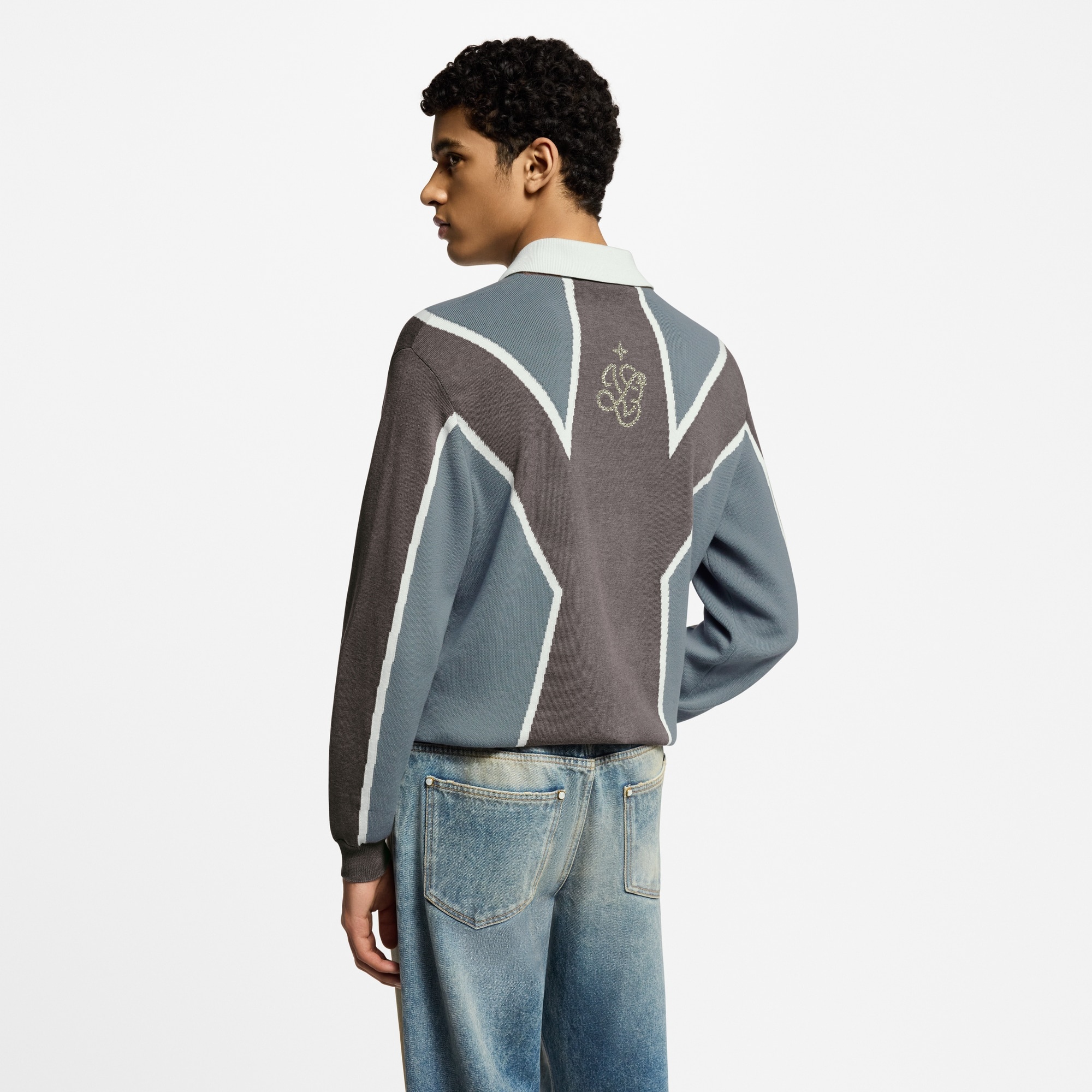 Long-Sleeved Cotton Intarsia Soccer Top - 5