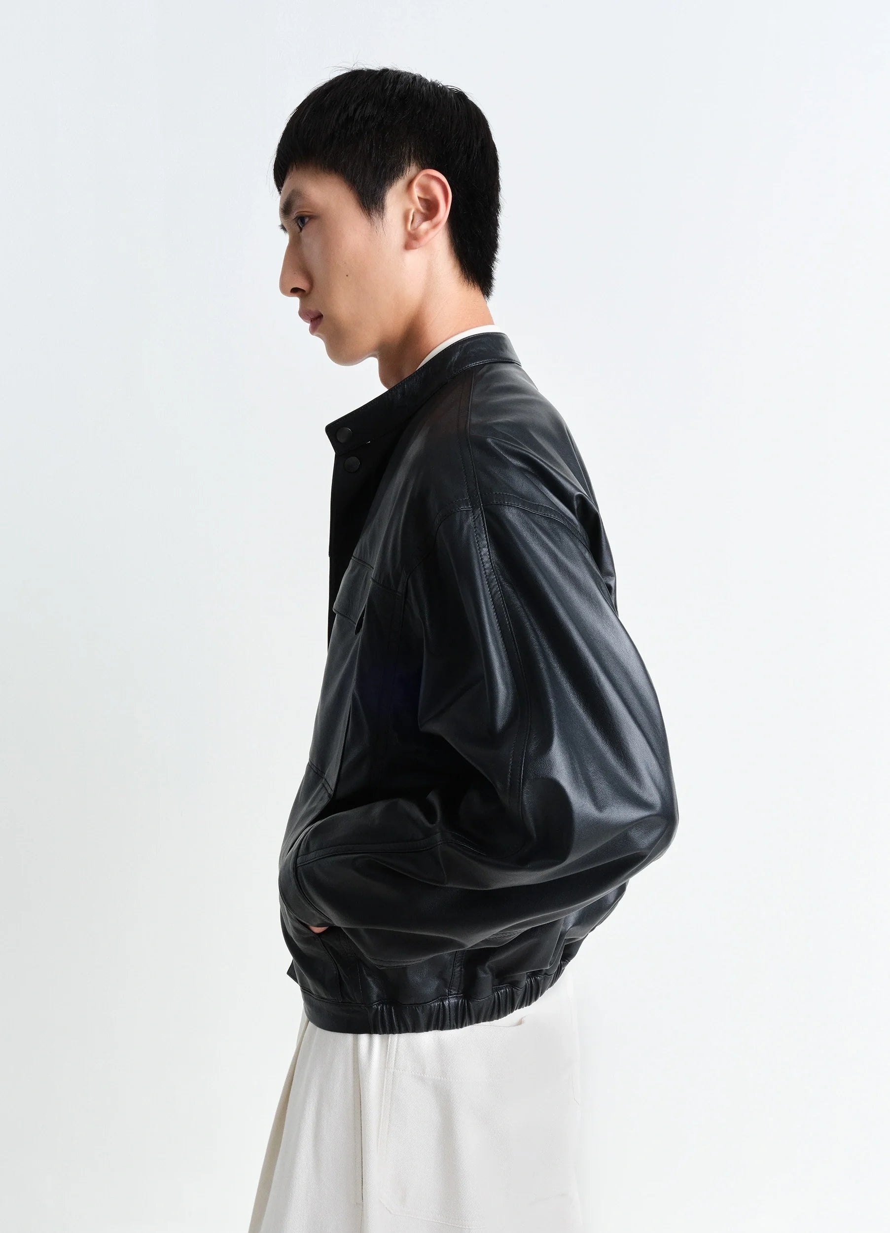 LEMAIRE BG293LF1330BR490 関税送料込 Lemaire Oversized leather jacket Lemaire