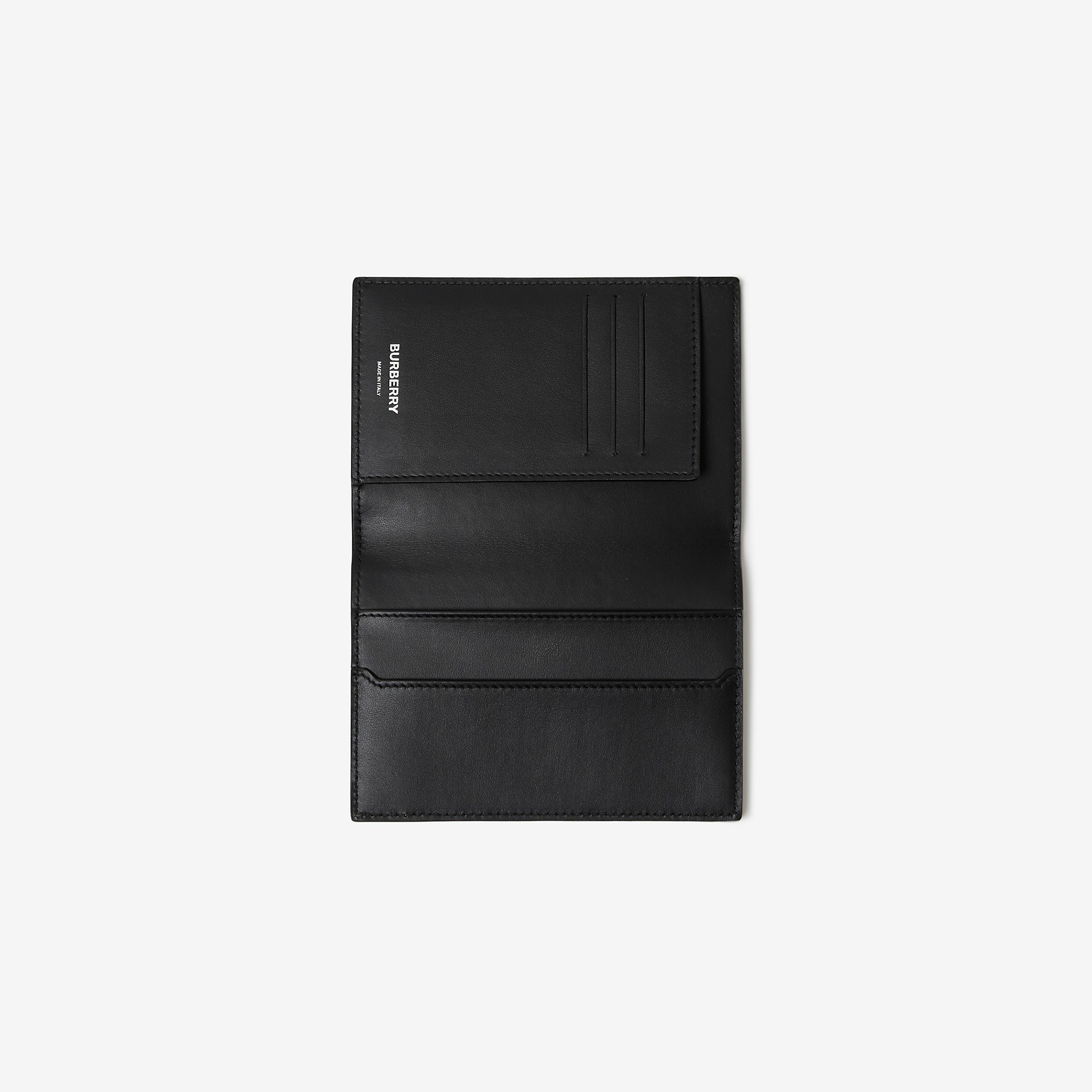 Check and Leather Passport Holder - 2