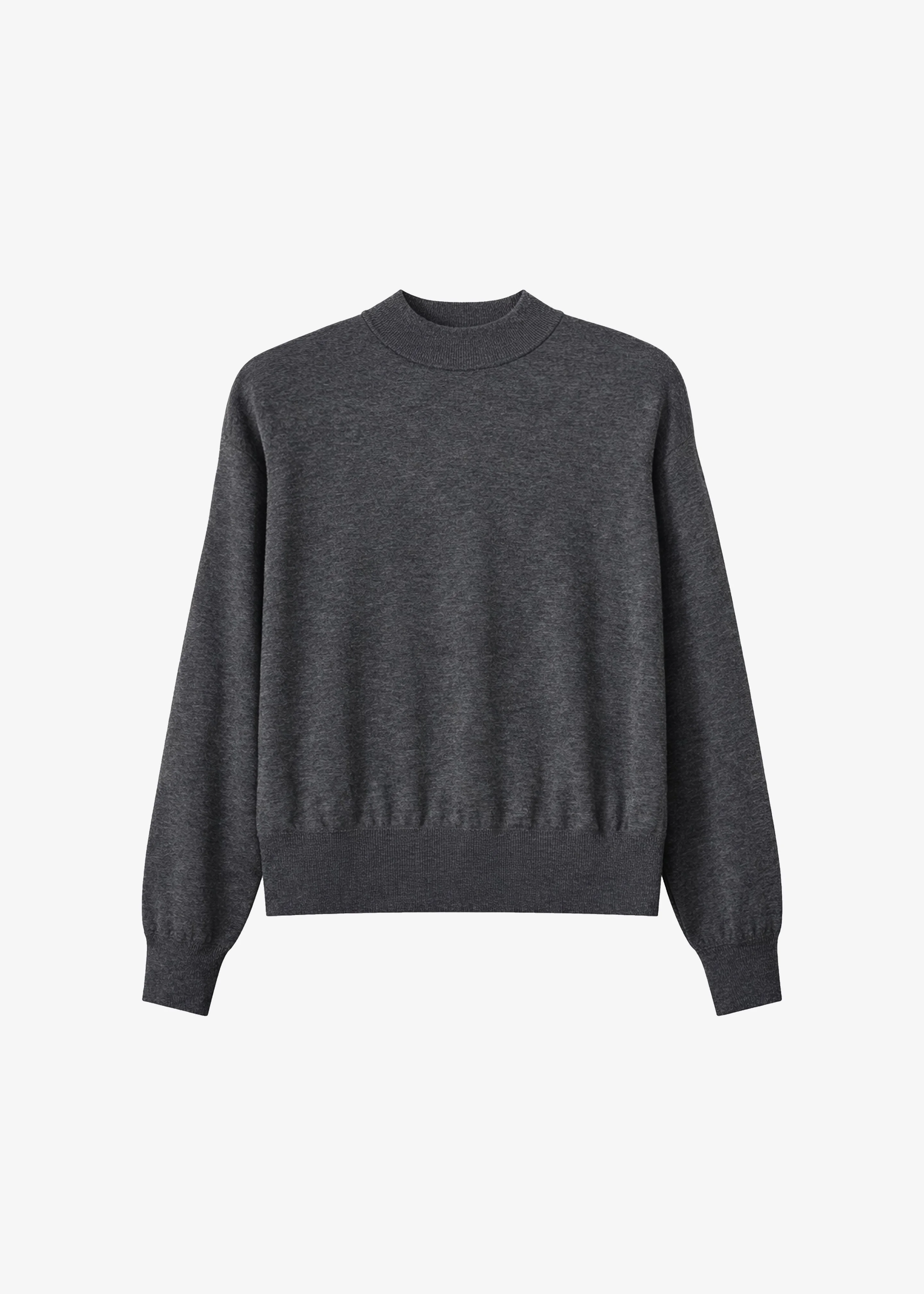 Rue Padded High Neck Sweater - Dark Grey - 1