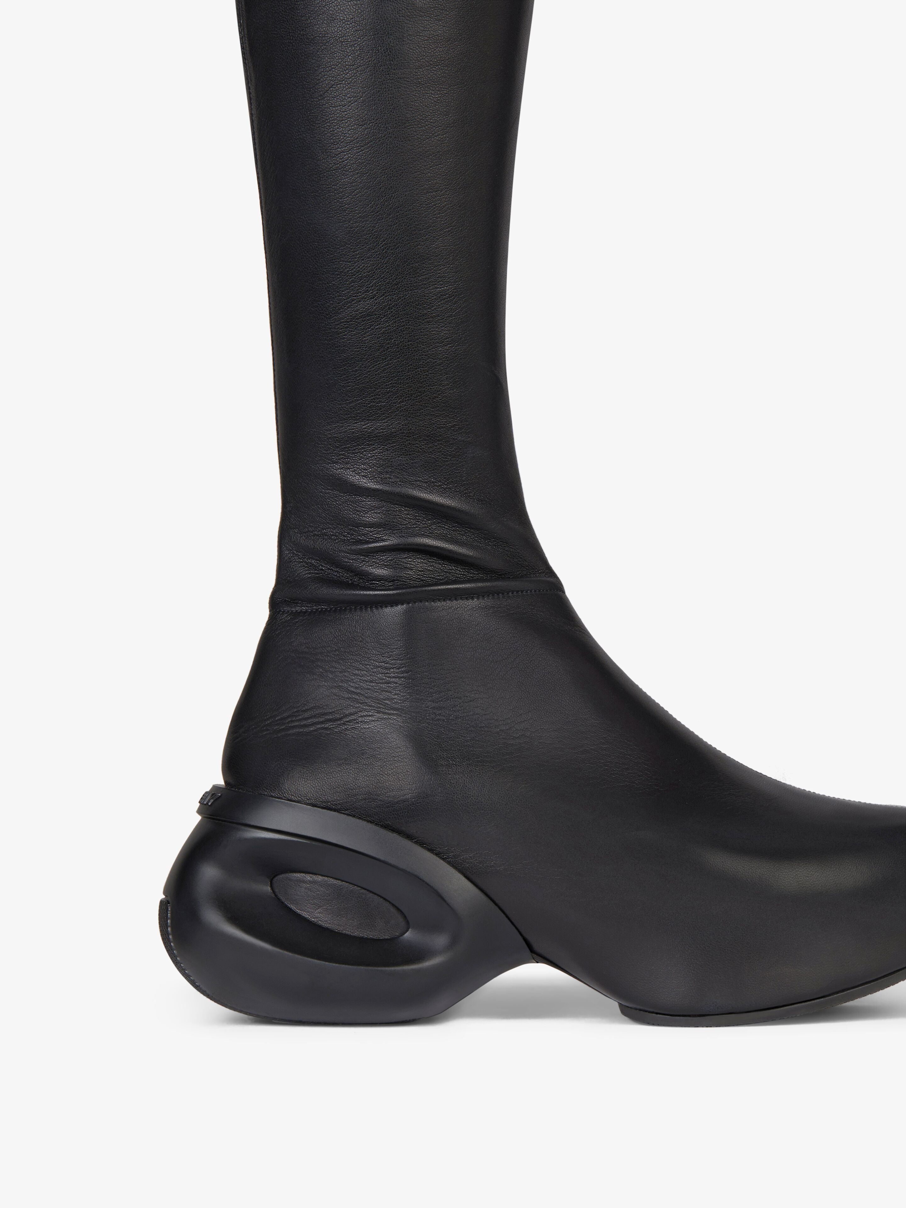 G CLOG THIGH BOOTS IN LEATHER - 4