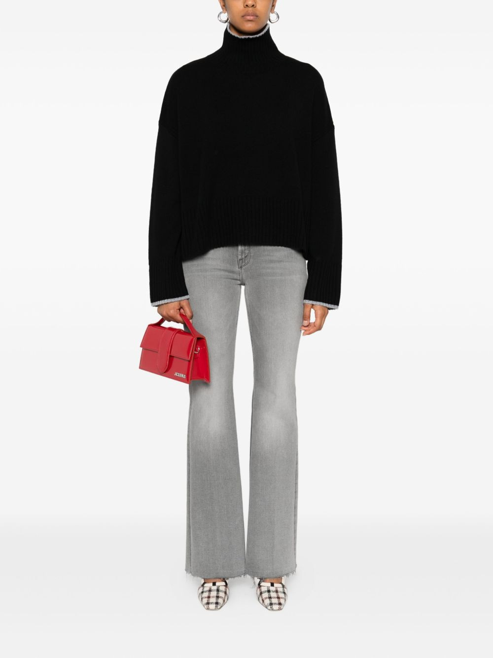 high-neck cropped sweater - 2