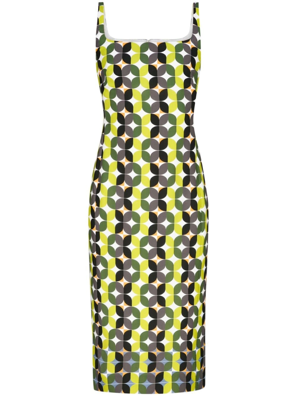geometric-print midi dress - 1