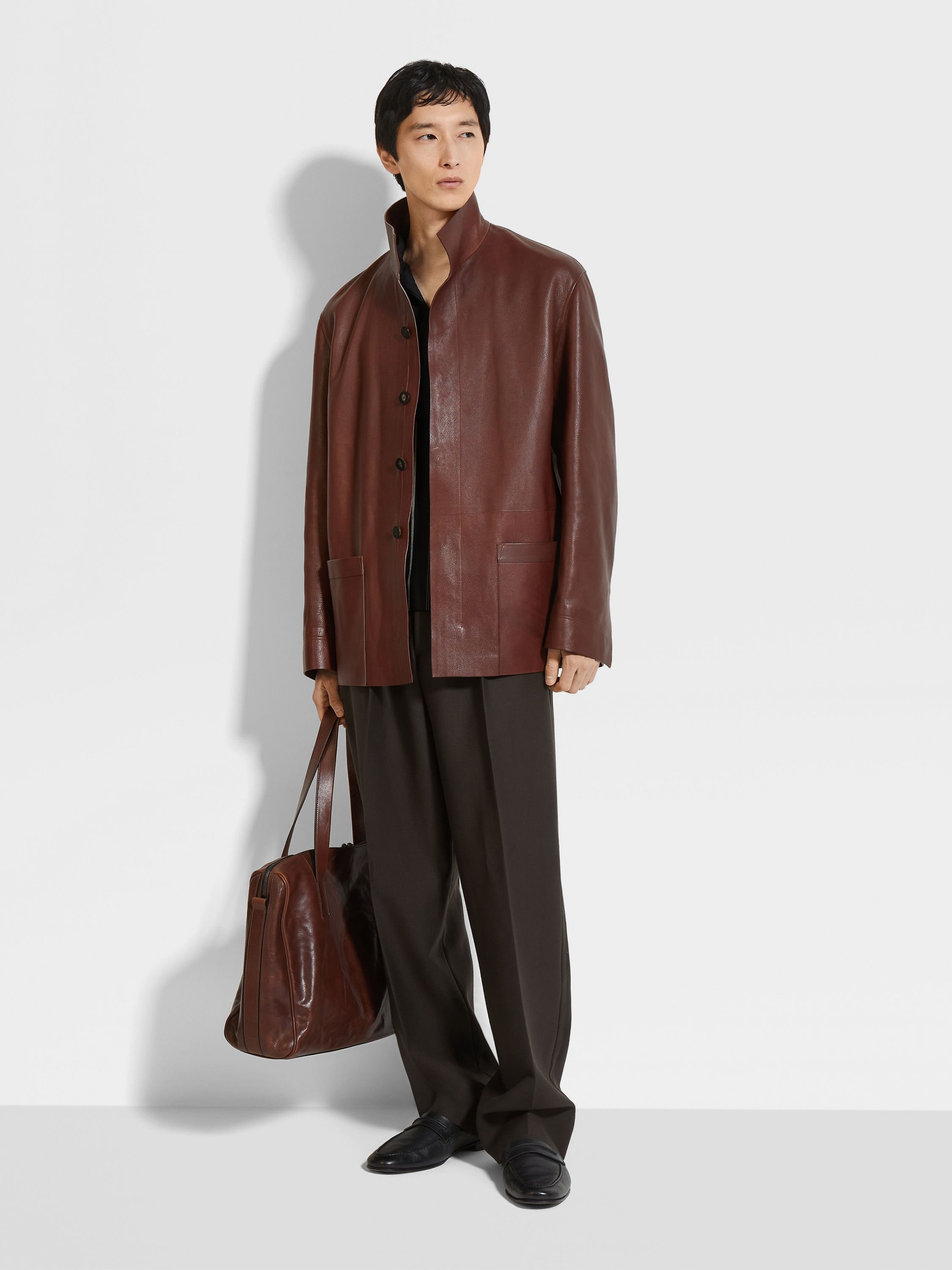 DARK BROWN OASI LINO PANTS - 3