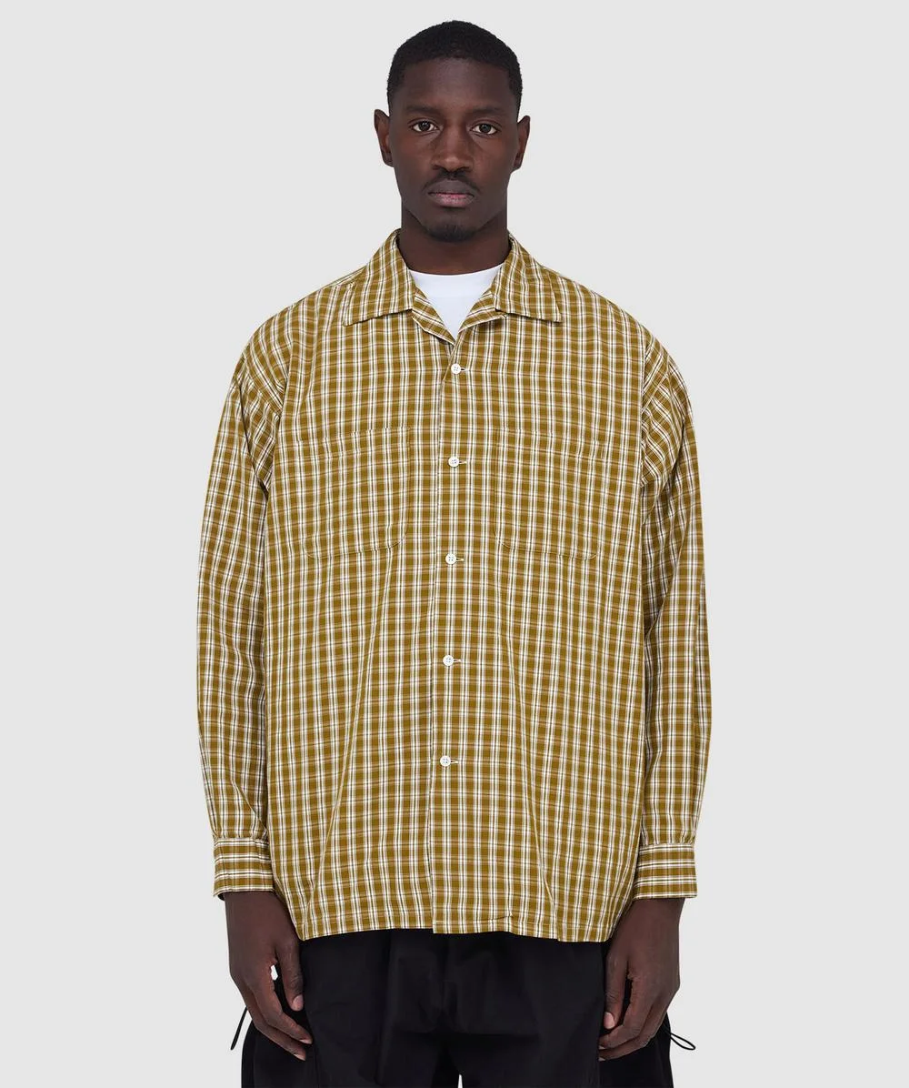 Open collar 80/2 madras shirt - 1
