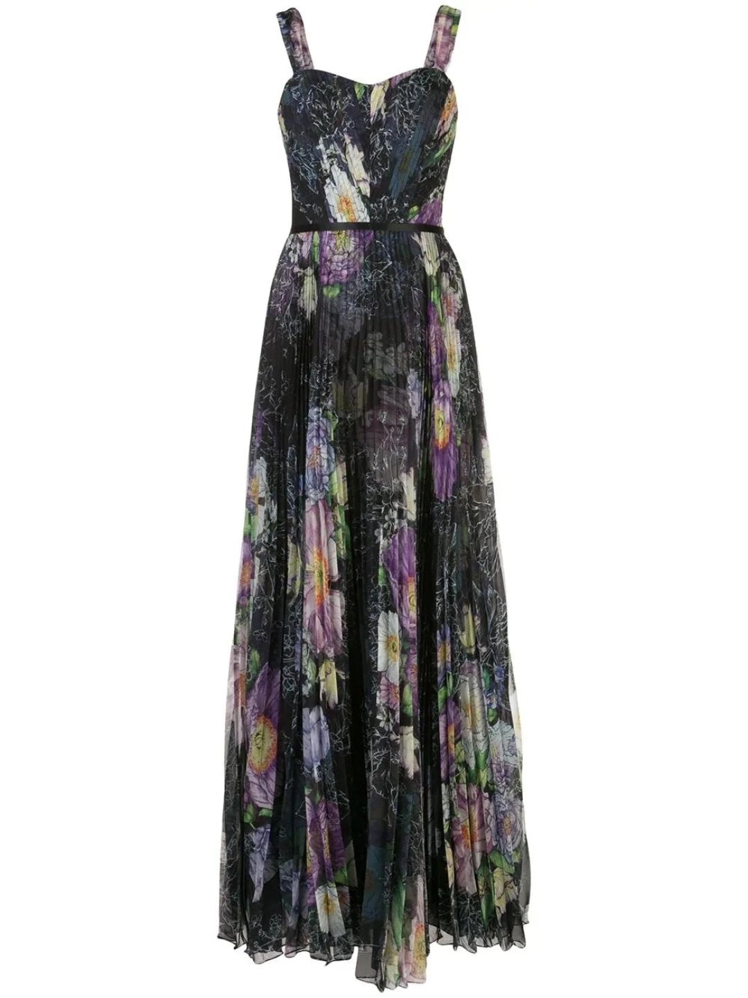 FLORAL PRINT PLEATED GOWN - 5