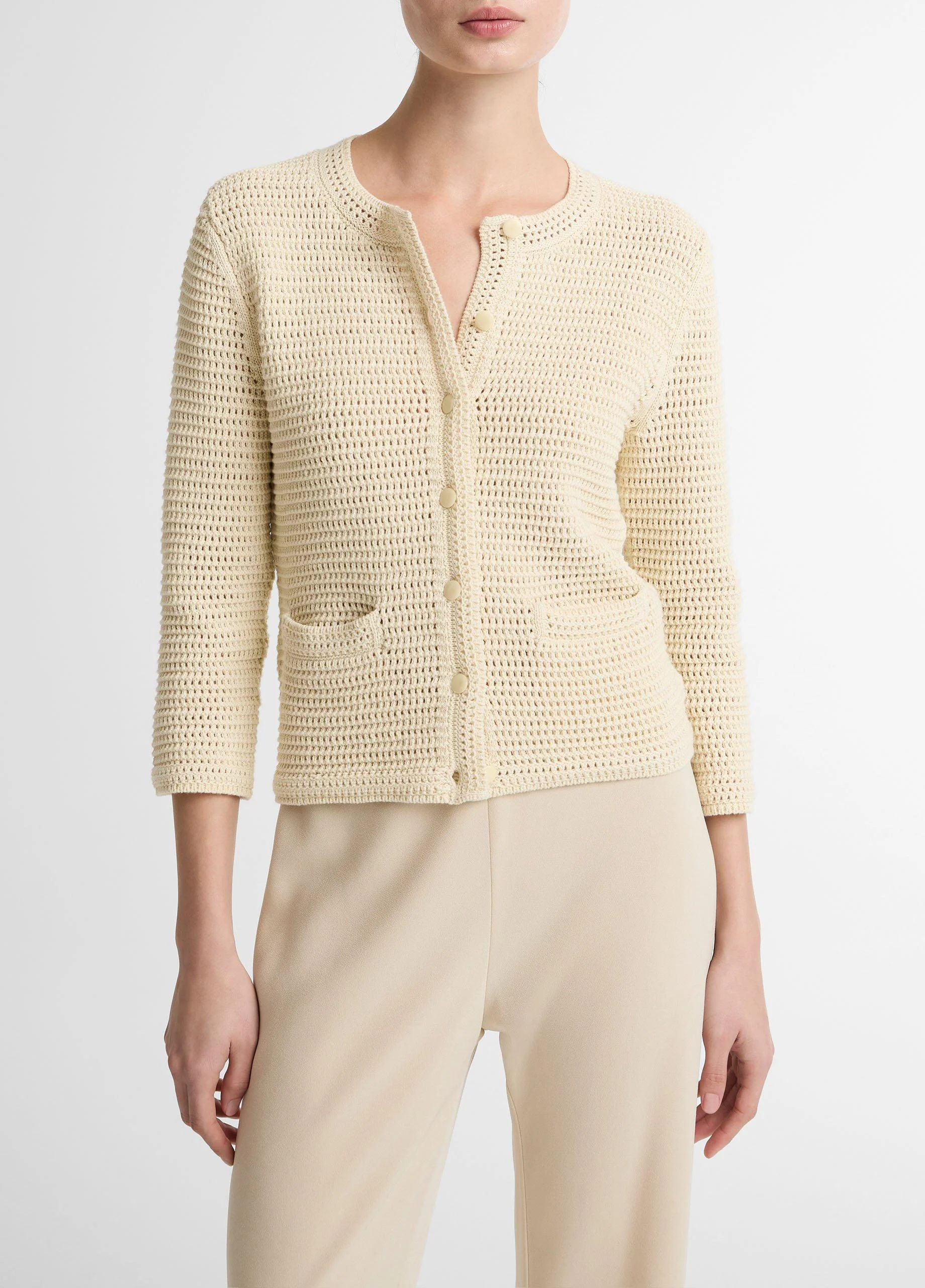 Italian Cotton Crochet Cardigan - 1