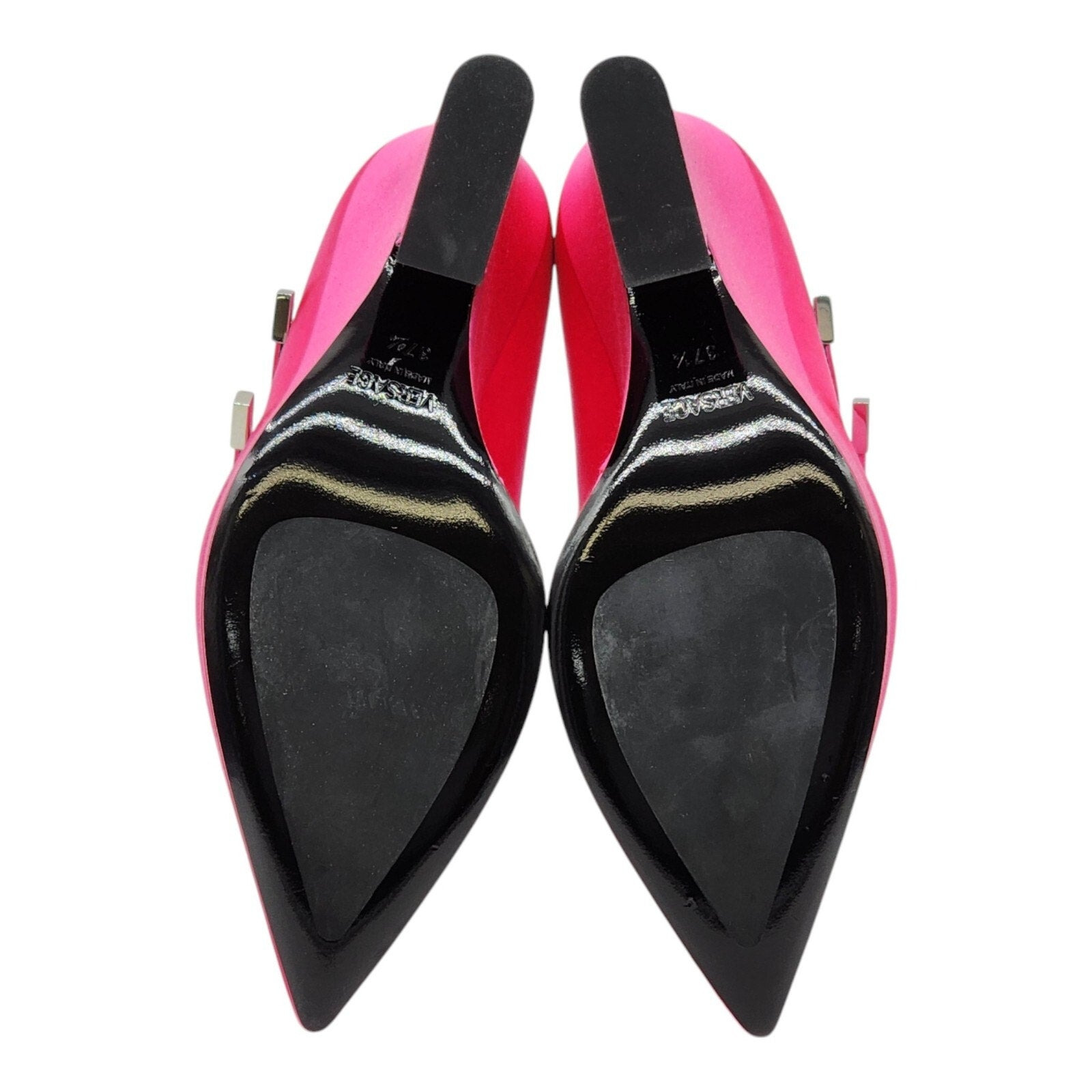 Versace Tempest Strappy Satin Platform Pumps in Pink EU 37.5 US 7 - 5