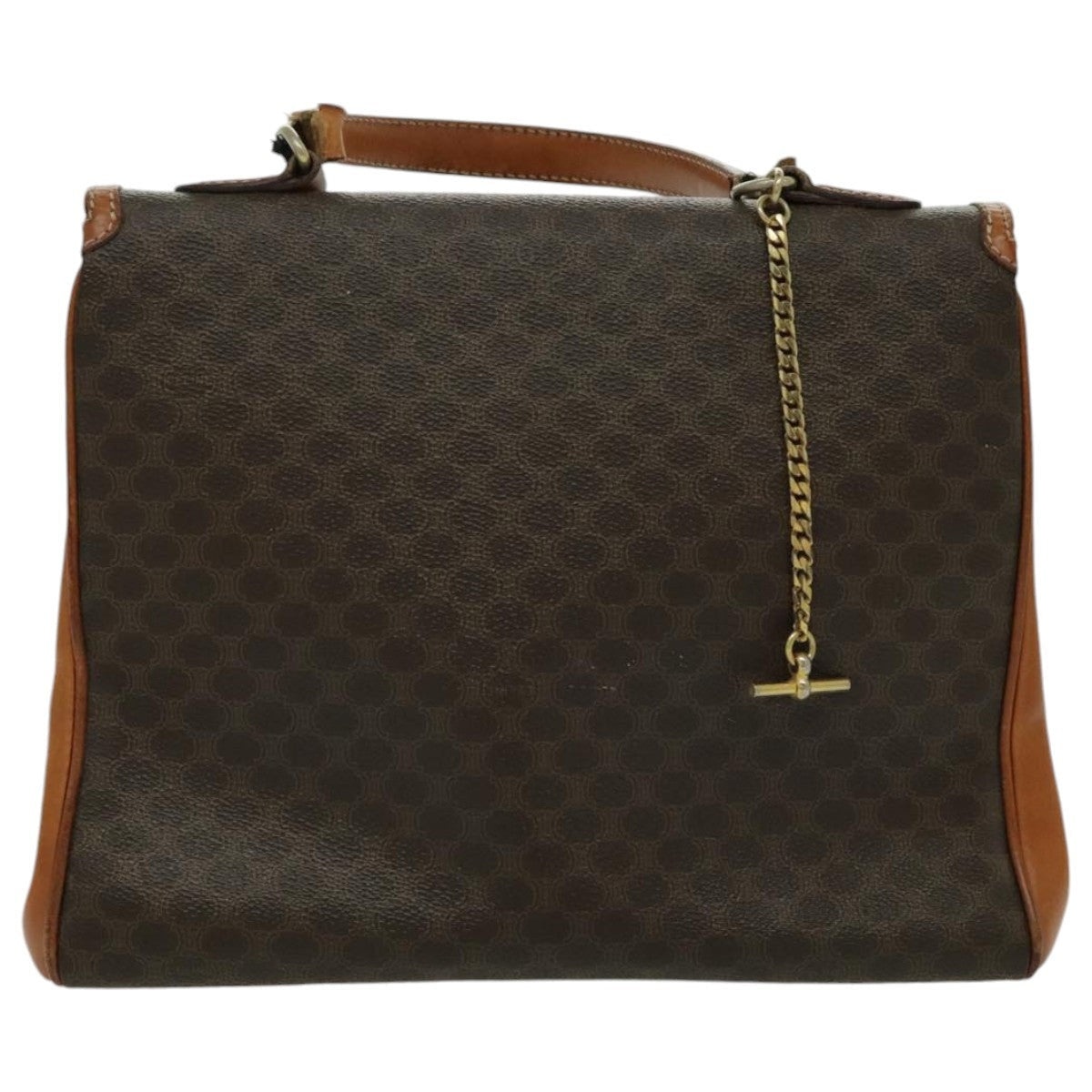 CELINE Macadam Canvas Hand Bag Coated Canvas Brown - 2
