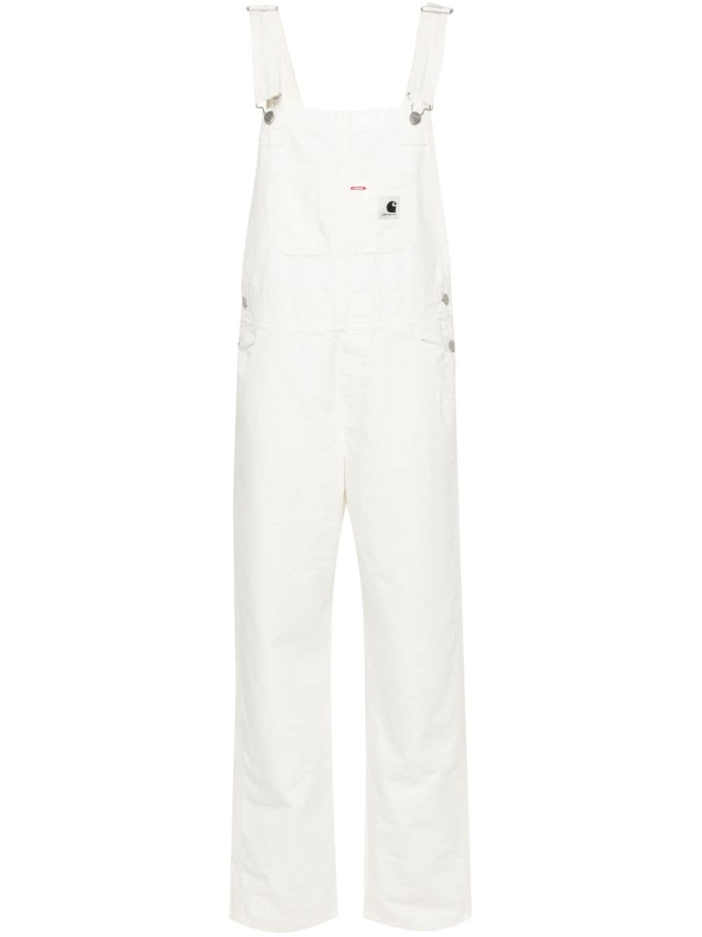 straight-leg canvas dungarees - 1