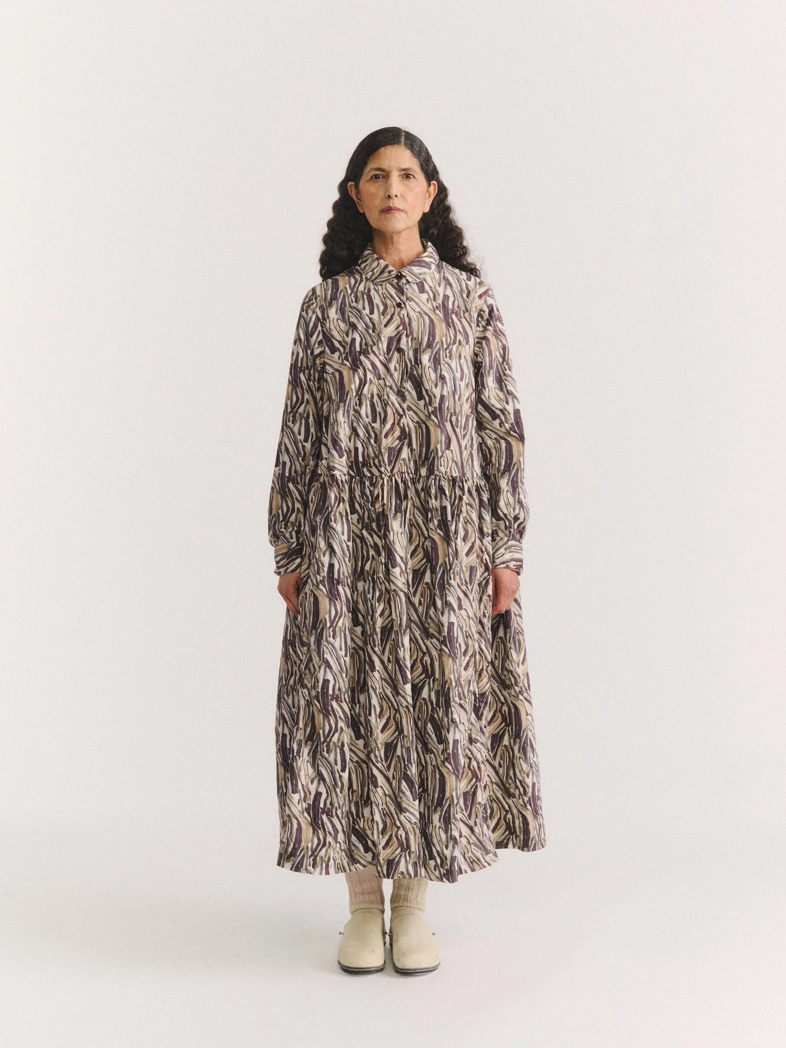 JUPITER DRESS - L COT PRINT - EBONY - 1