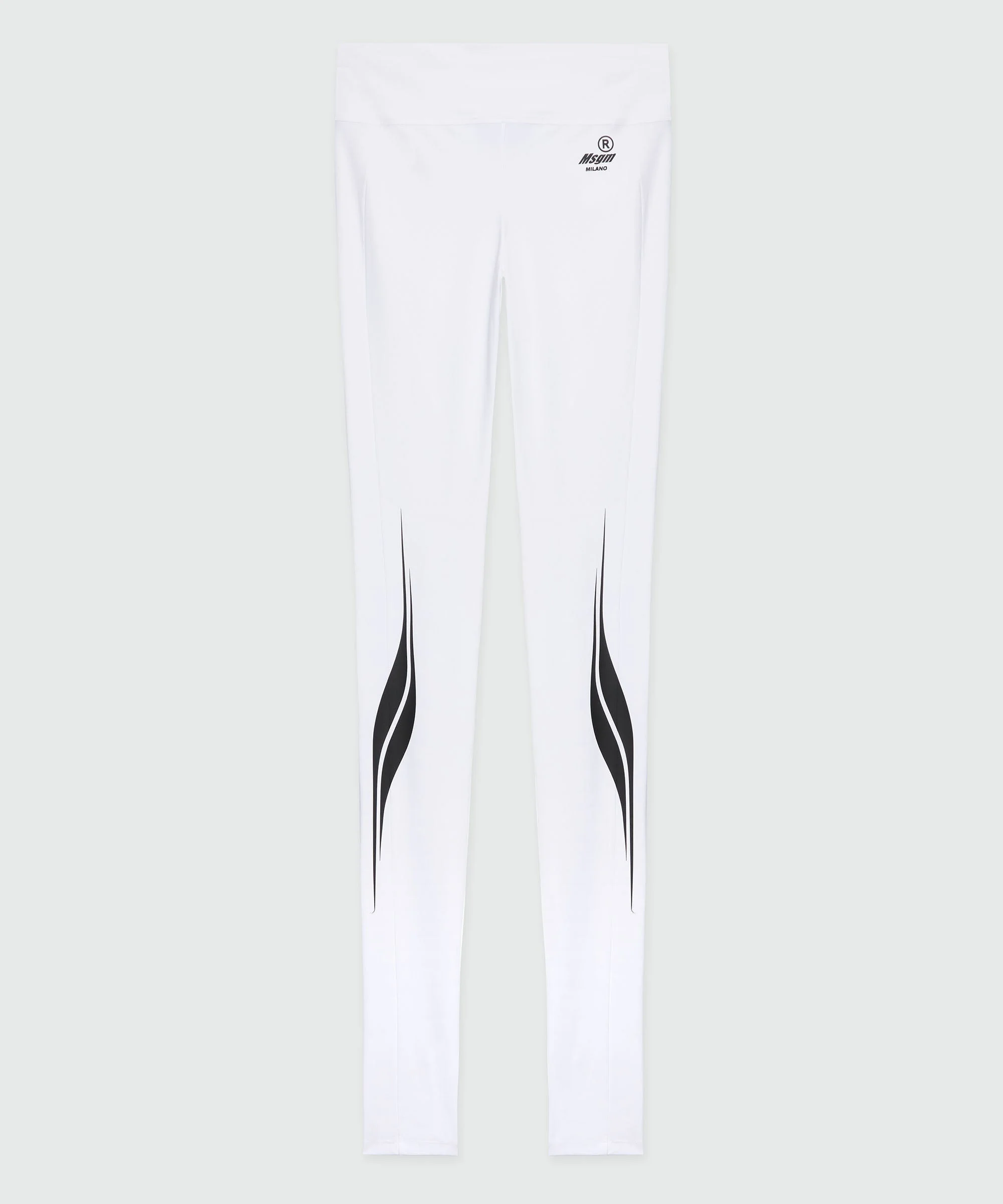 White Lycra leggings with MSGM Race print - 1