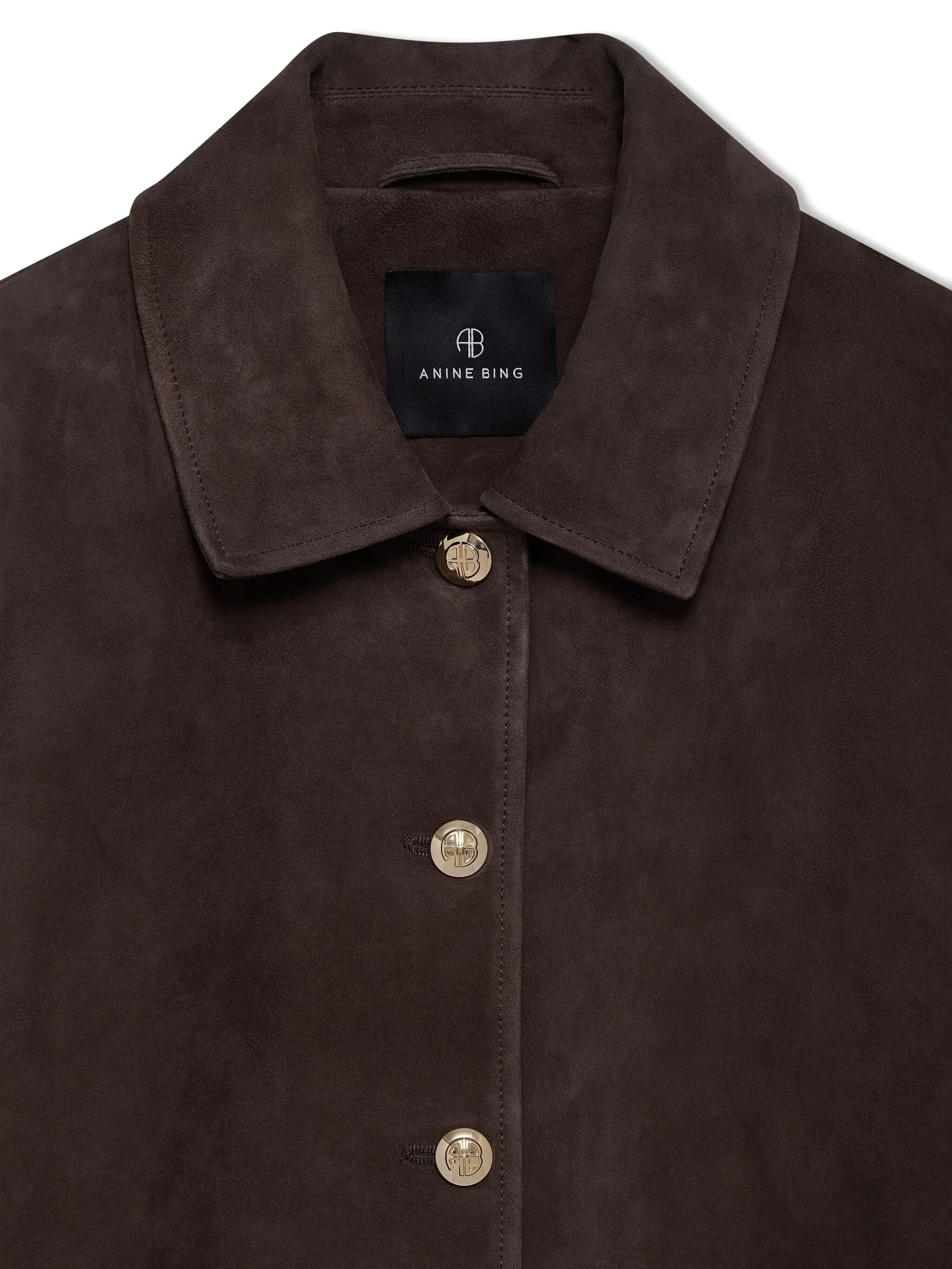 Anine Bing Gold-button Suede Jacket - 5