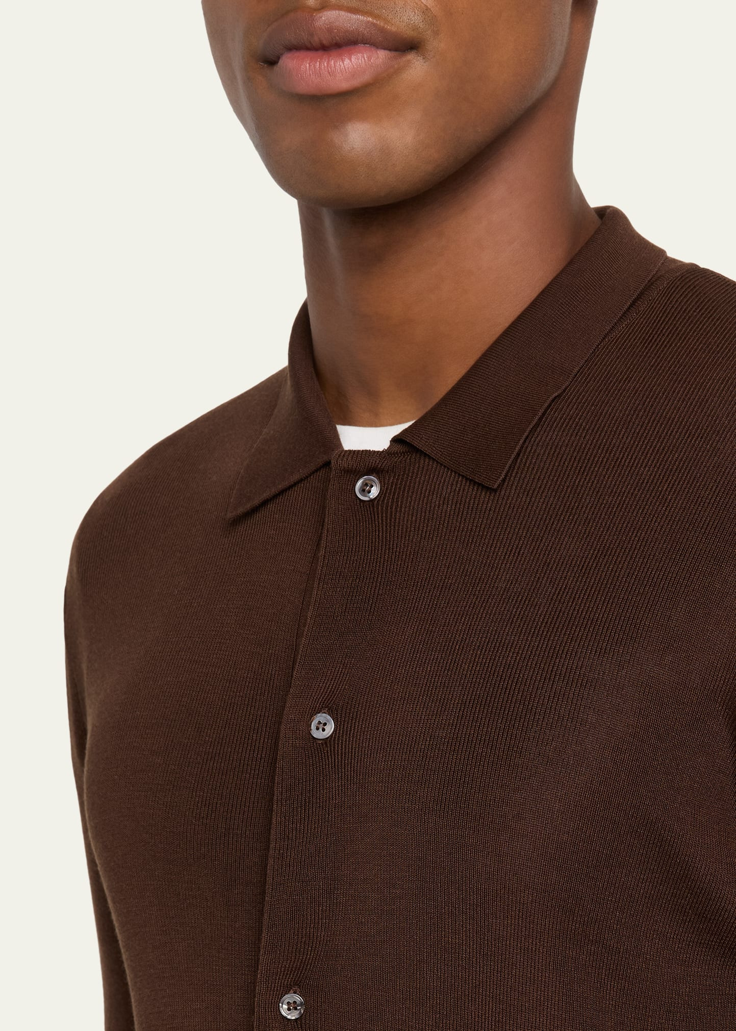 Men's Brent Slim Knit Button-Down Shirt - 5