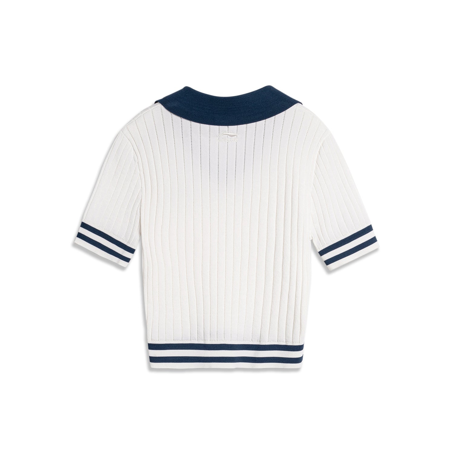 (WMNS) Li-Ning x Disney Monsters University Knit Polo Shirt 'Cream White Navy' AMBU216-2 - 2