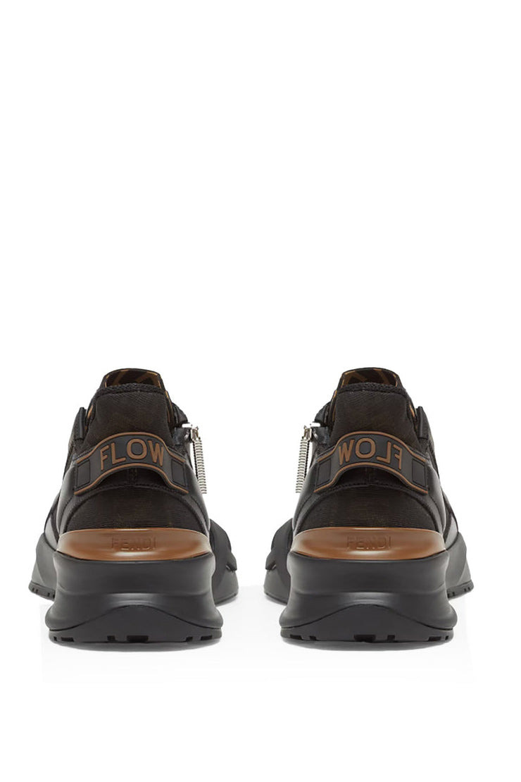 LEATHER AND FABRIC FLOW SNEAKERS - 3
