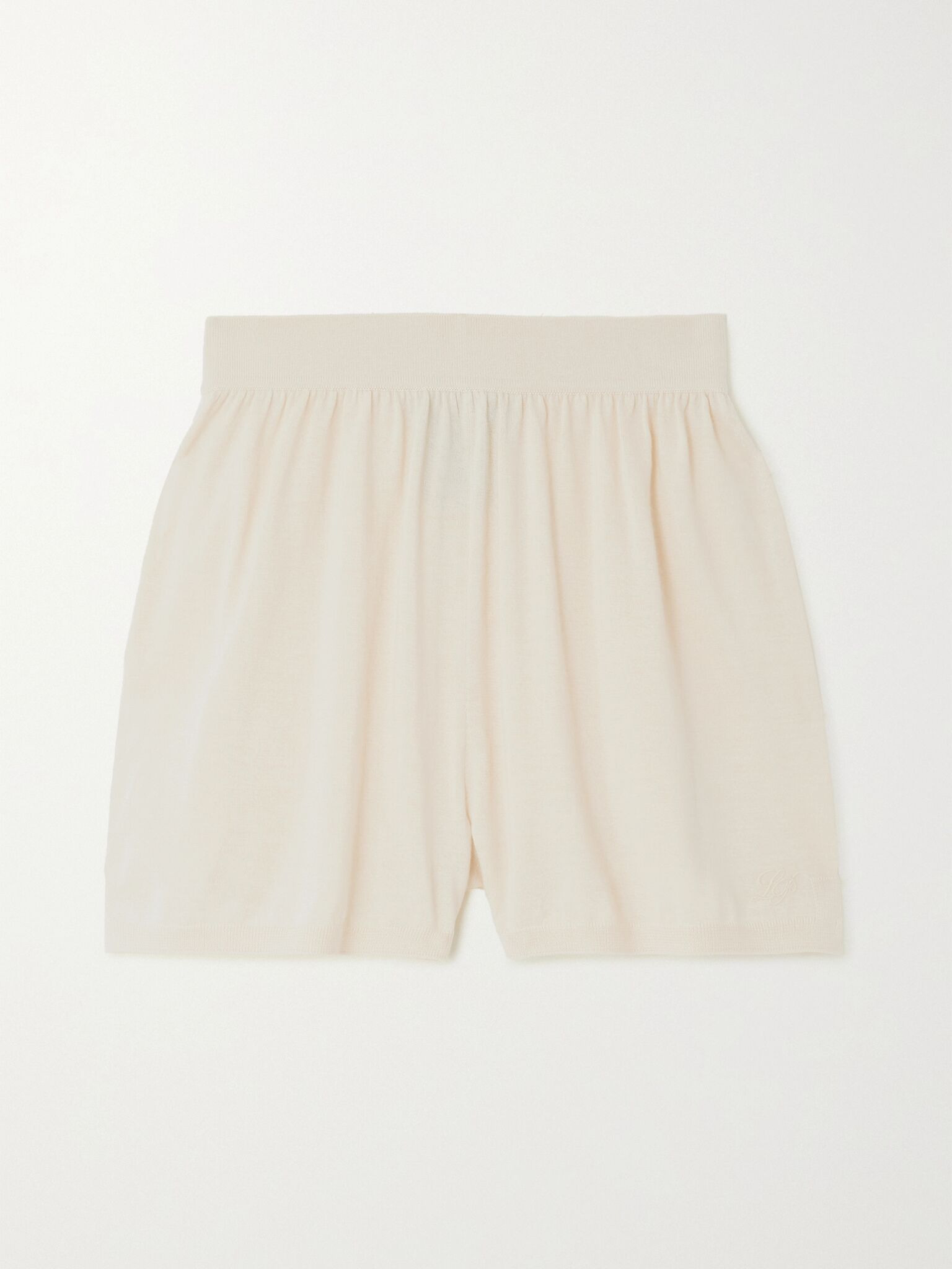 Cashmere and silk-blend shorts White - 1