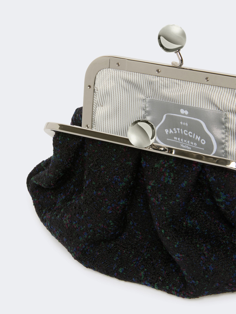 ACCENNI Small wool bouclé Pasticcino Bag - BLACK 5