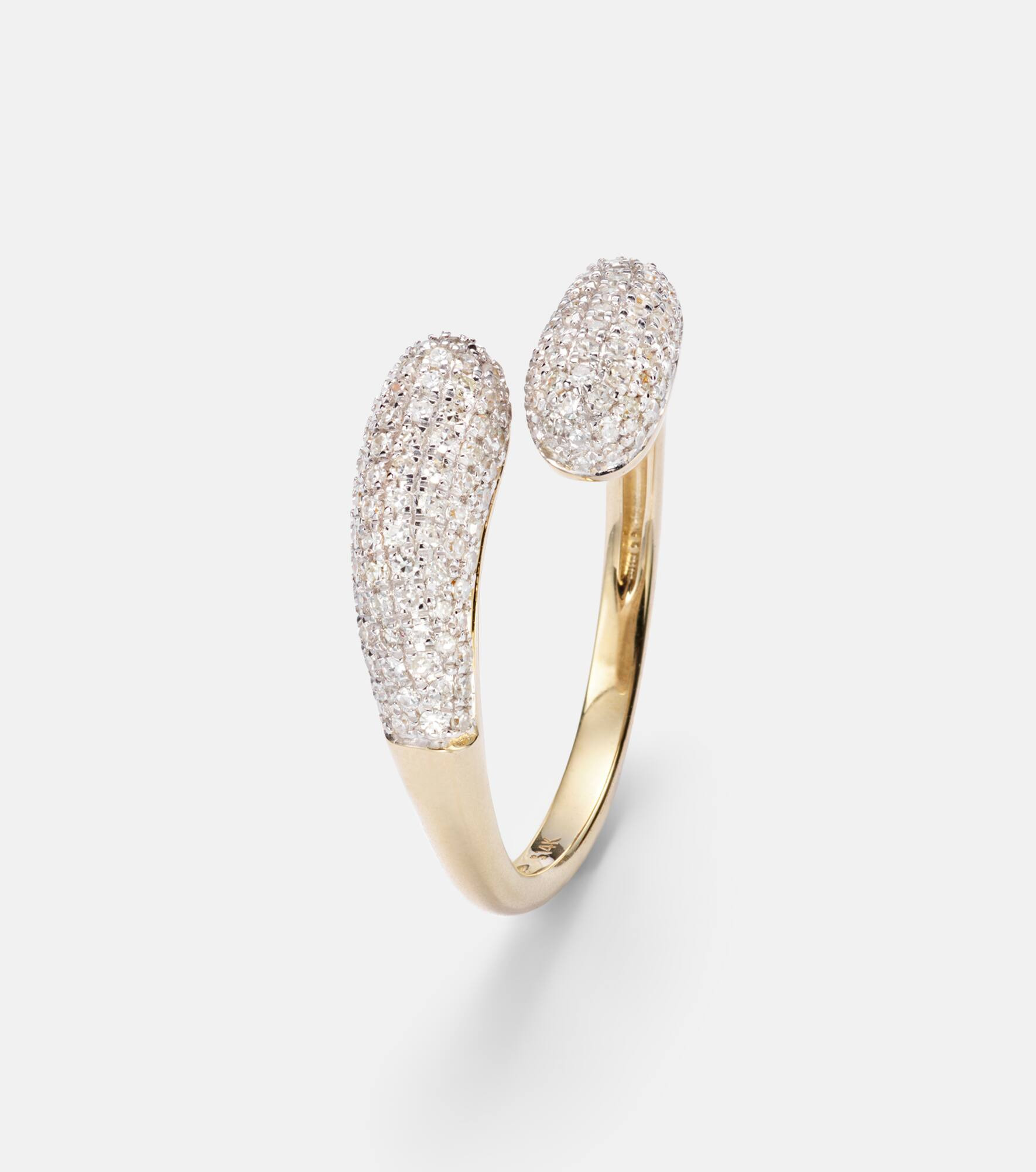 Hug 14kt gold ring with diamonds - 4