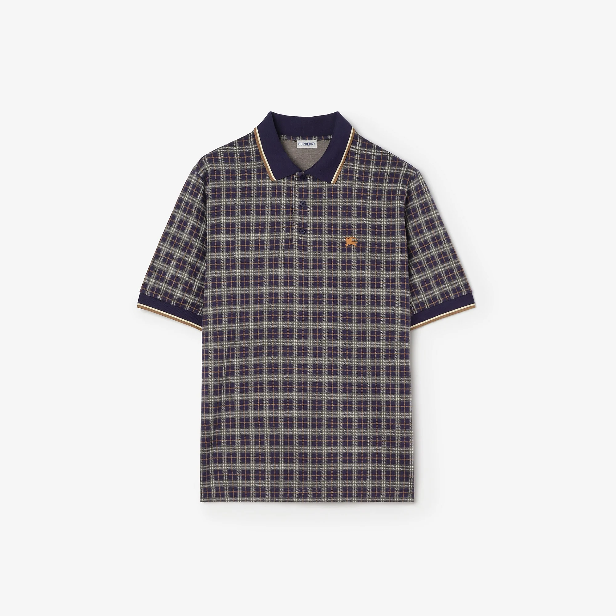 Check Cotton Blend Polo Shirt - 1