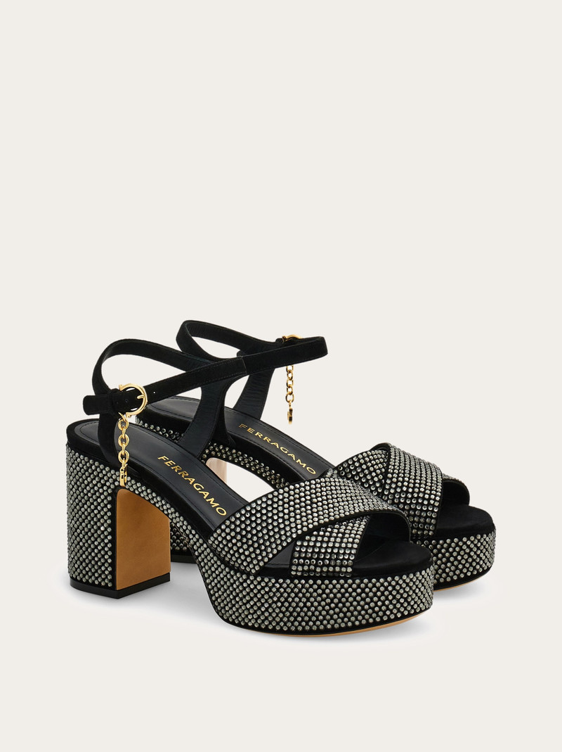 Crystal-embellished platform sandal 5