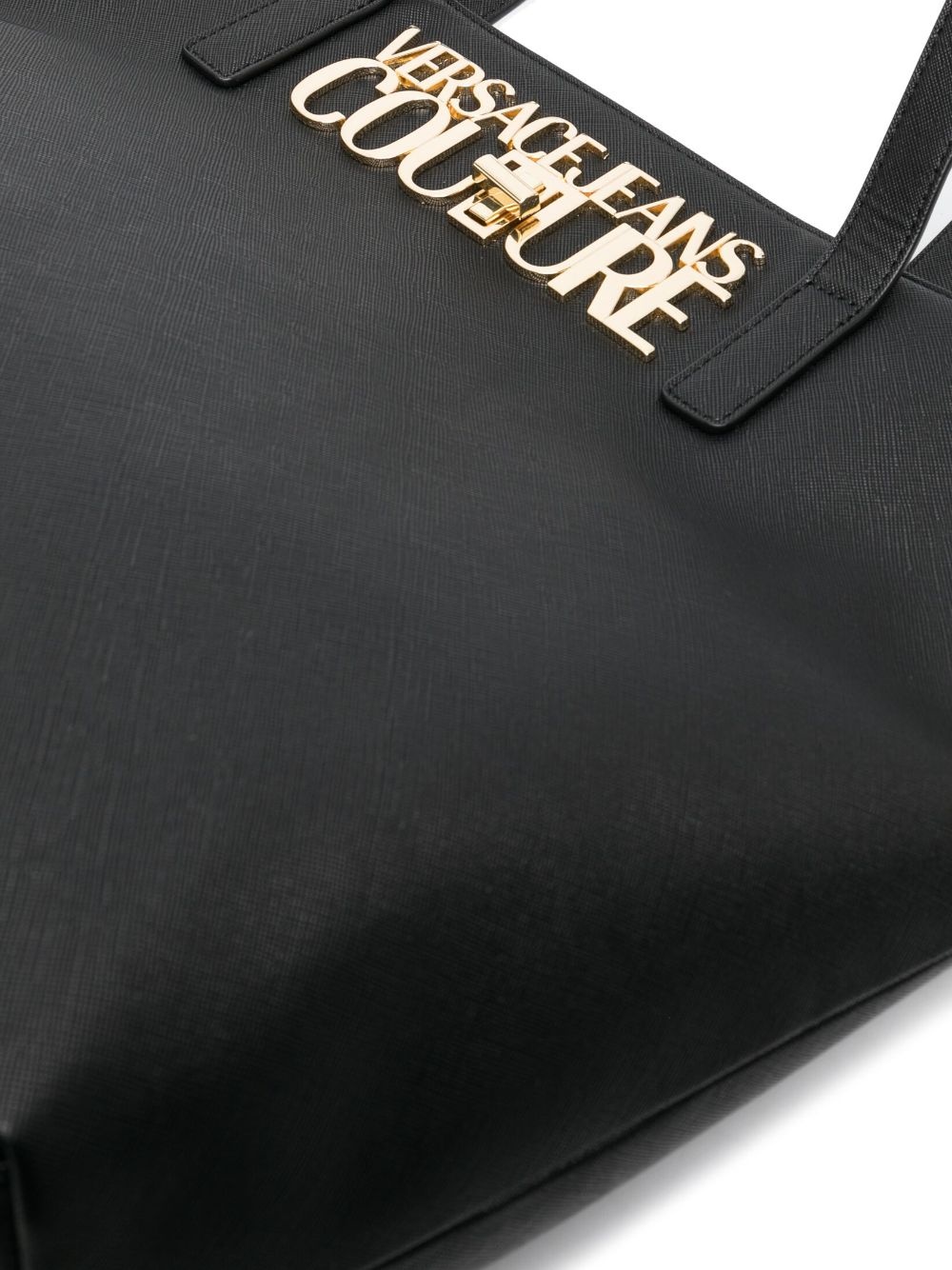 logo-plaque faux-leather tote bag - 4