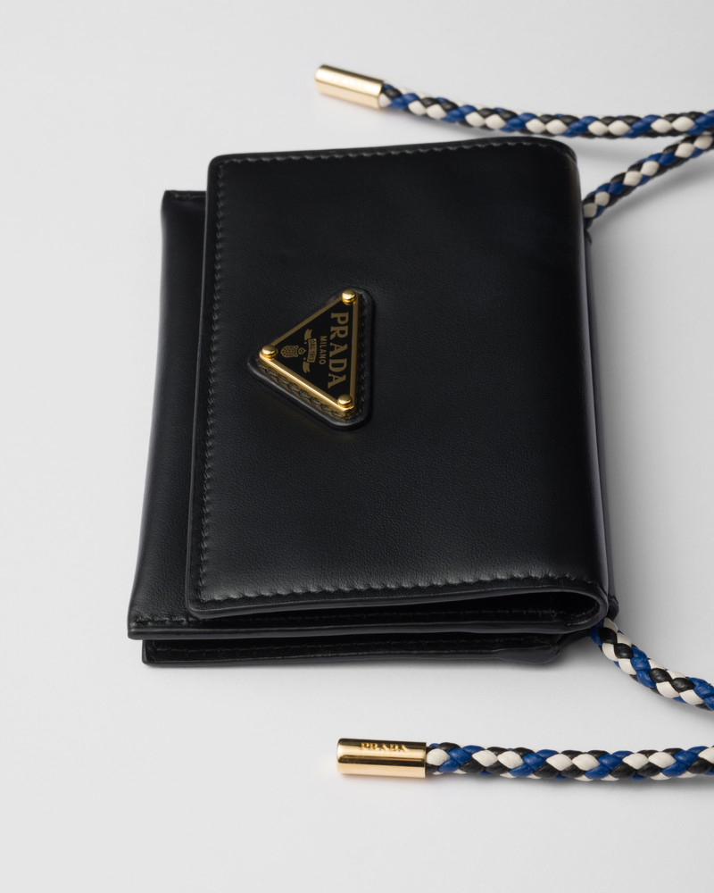 Prada Card holder with leather shoulder strap outlook